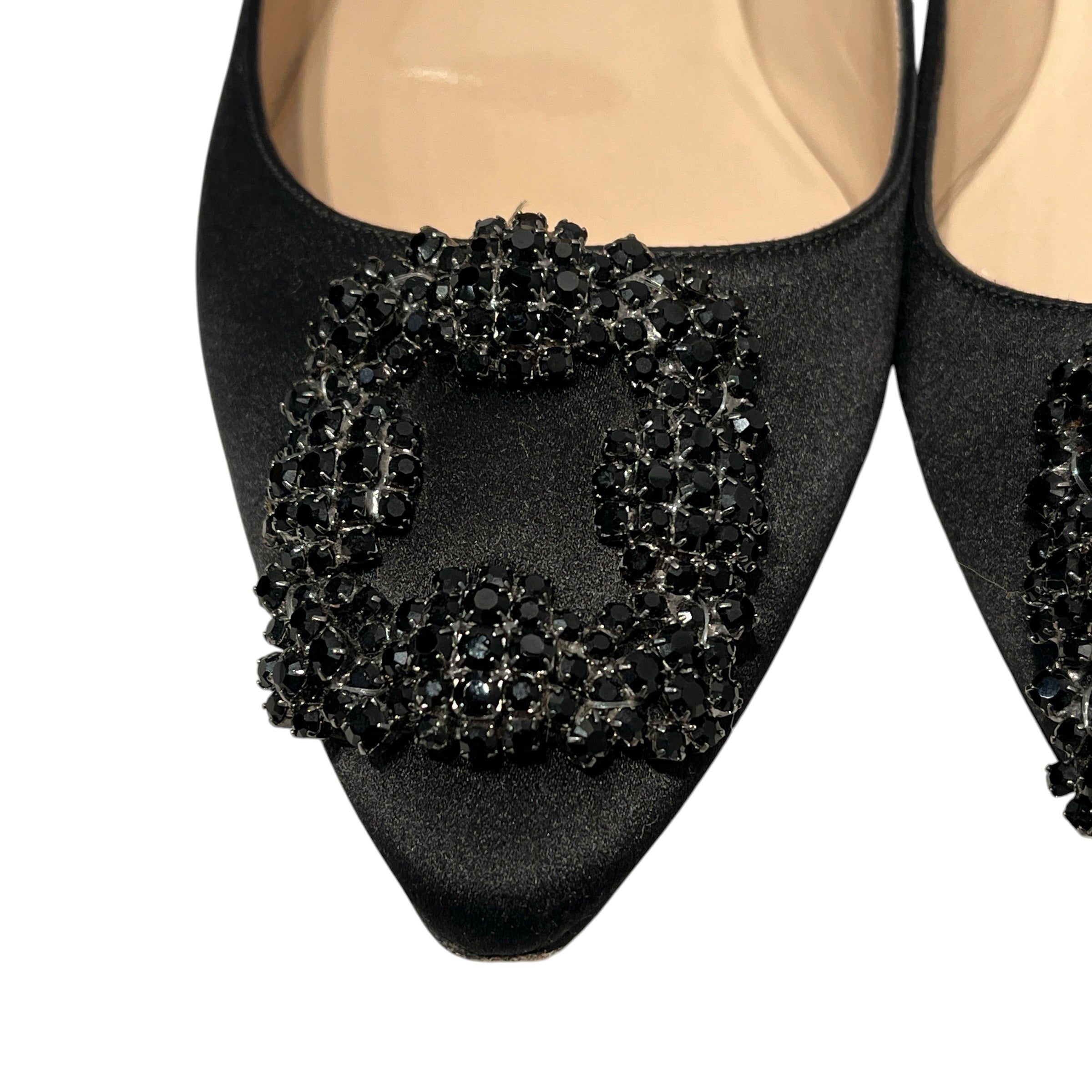 MANOLO BLAHNIK/Flat Shoes/EU 36.5/BLK/jewel flat view 8