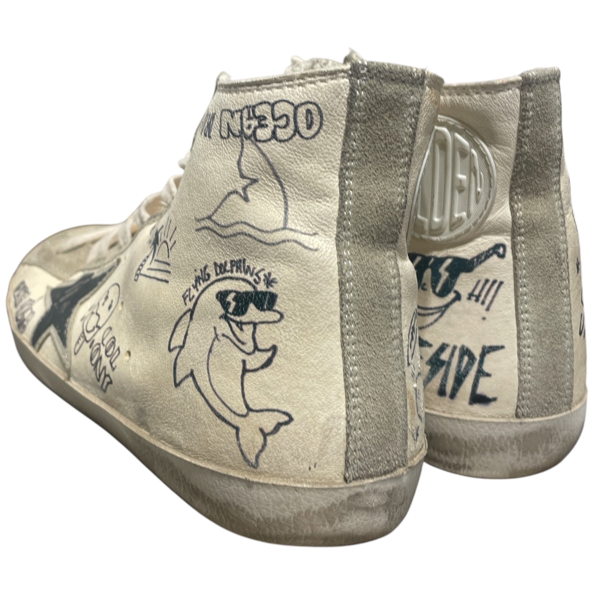 GOLDEN GOOSE/Hi-Sneakers/EU 40/Leather/WHT/Francy High Doodl Sneaker view 2