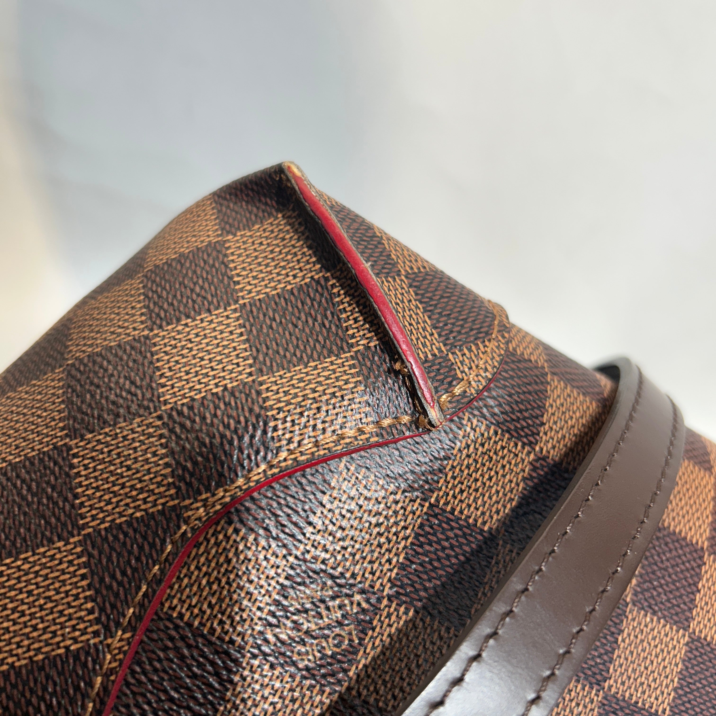 LOUIS VUITTON/Tote Bag/Plaid/Leather/BRW/damier ebene caissa view 10