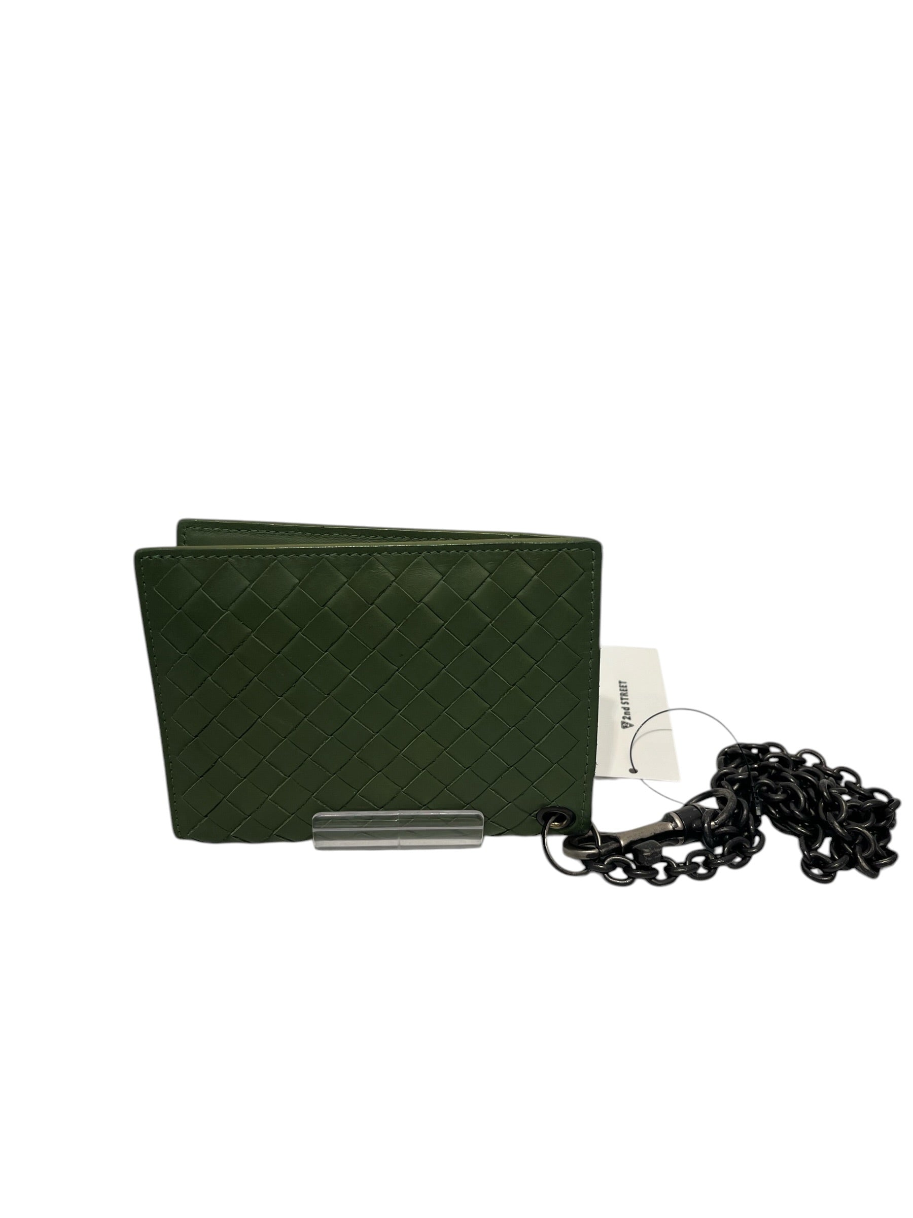 BOTTEGA VENETA/Bifold Wallet/Leather/GRN/Wallet chain view 3