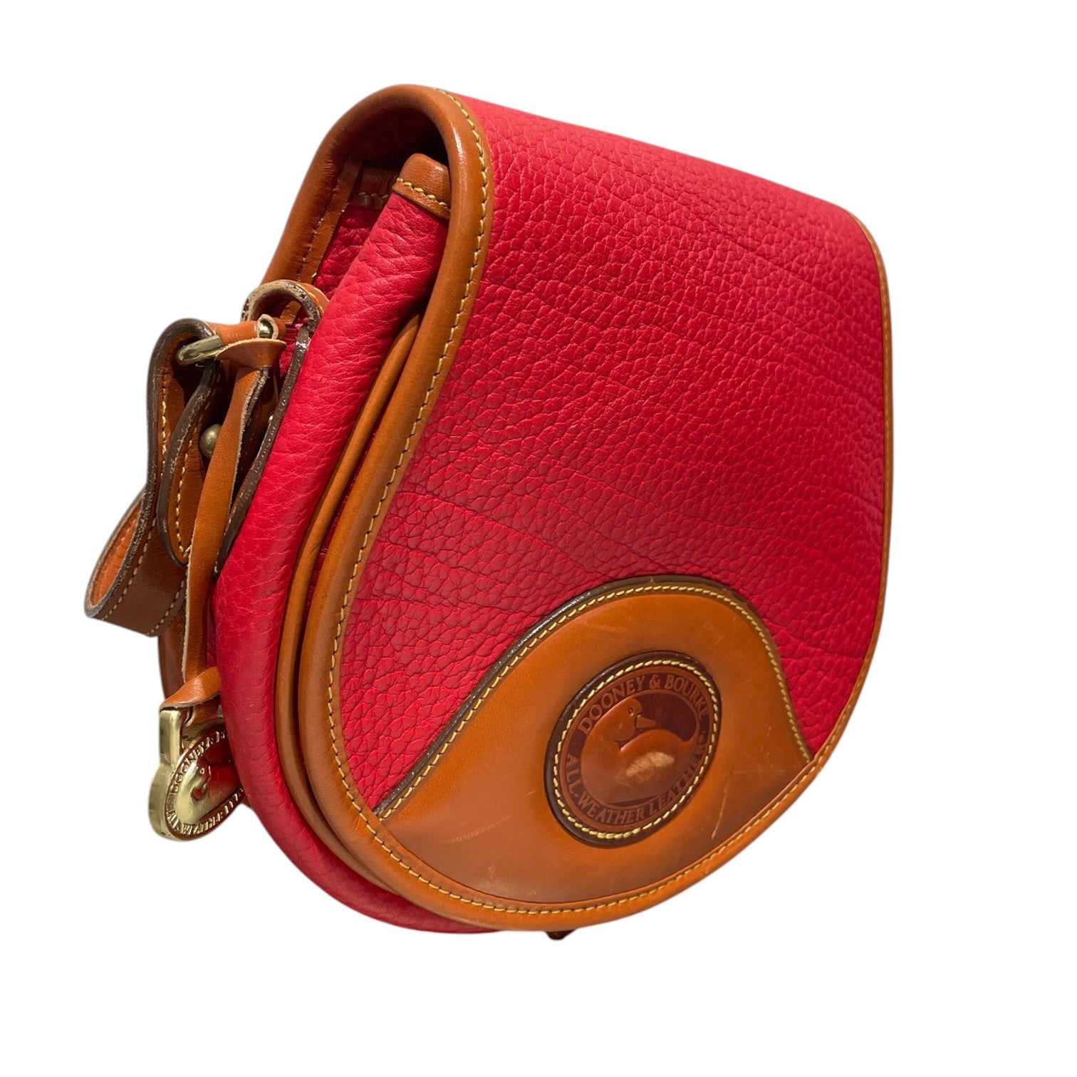 Dooney & Bourke/Cross Body Bag/Leather/RED/BIG DUCK SADDLE BAG view 3