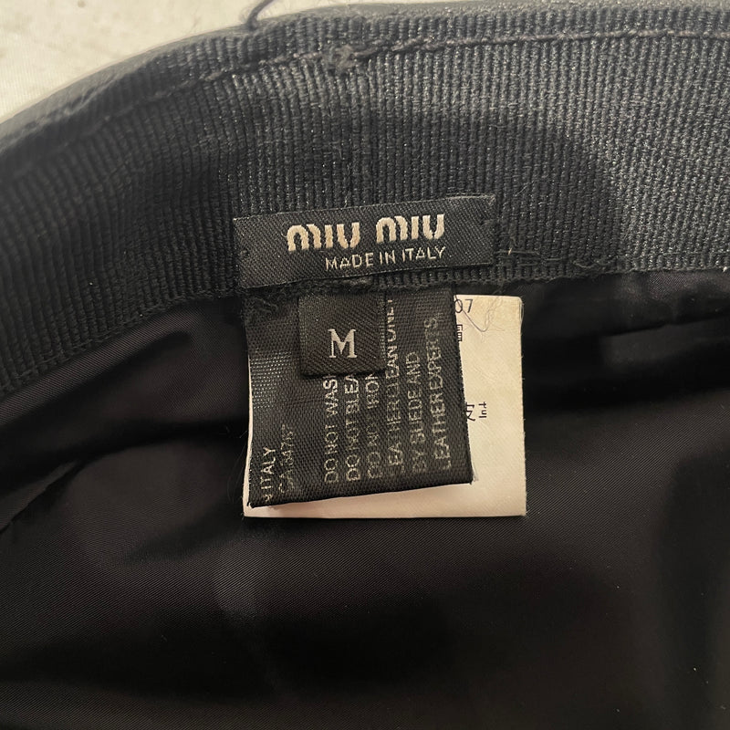 MIU MIU/Hat/Leather/BLK/CADET HAT FINAL BOSS