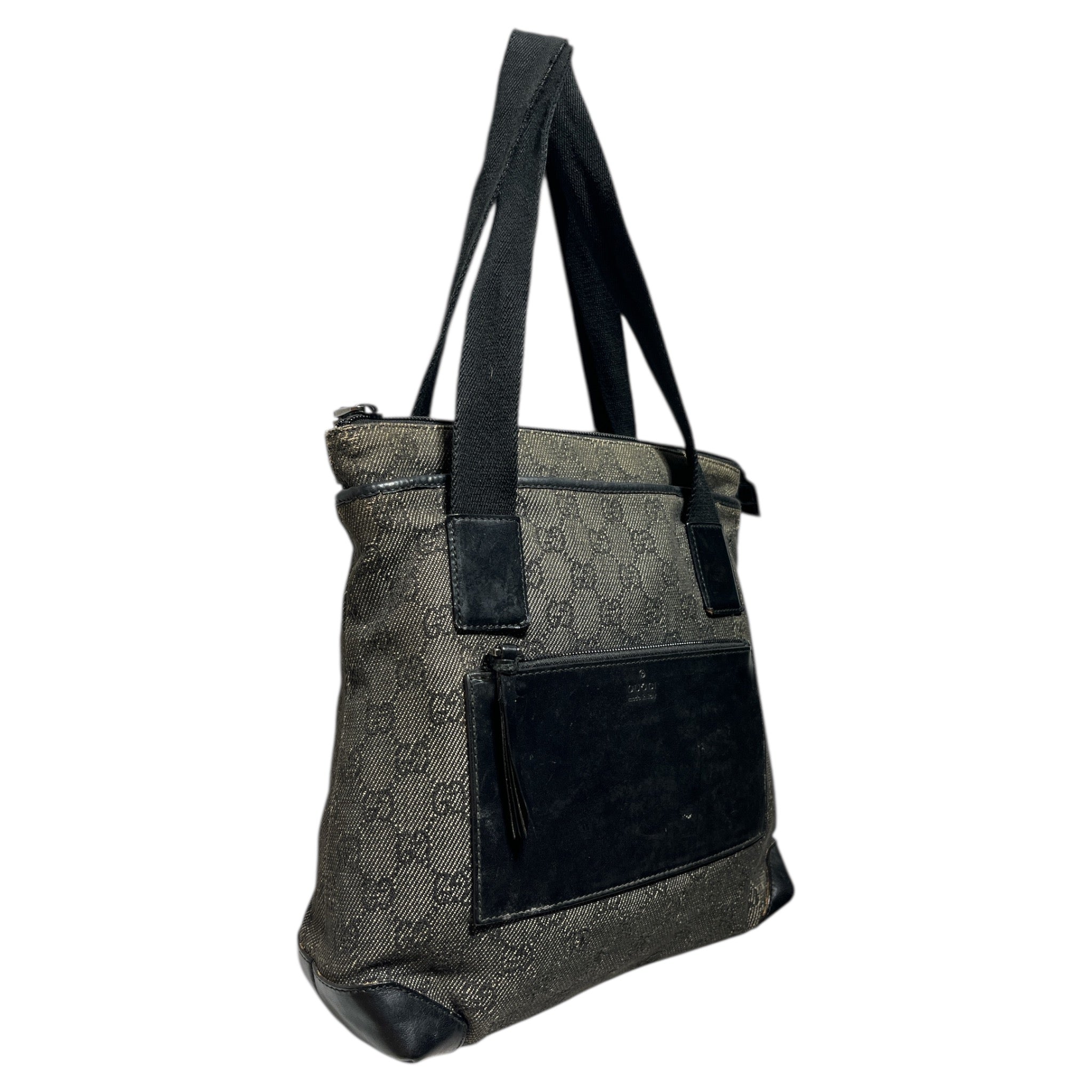 GUCCI/Tote Bag/Monogram/Cotton/BLK/GG CANVAS TOTE view 2