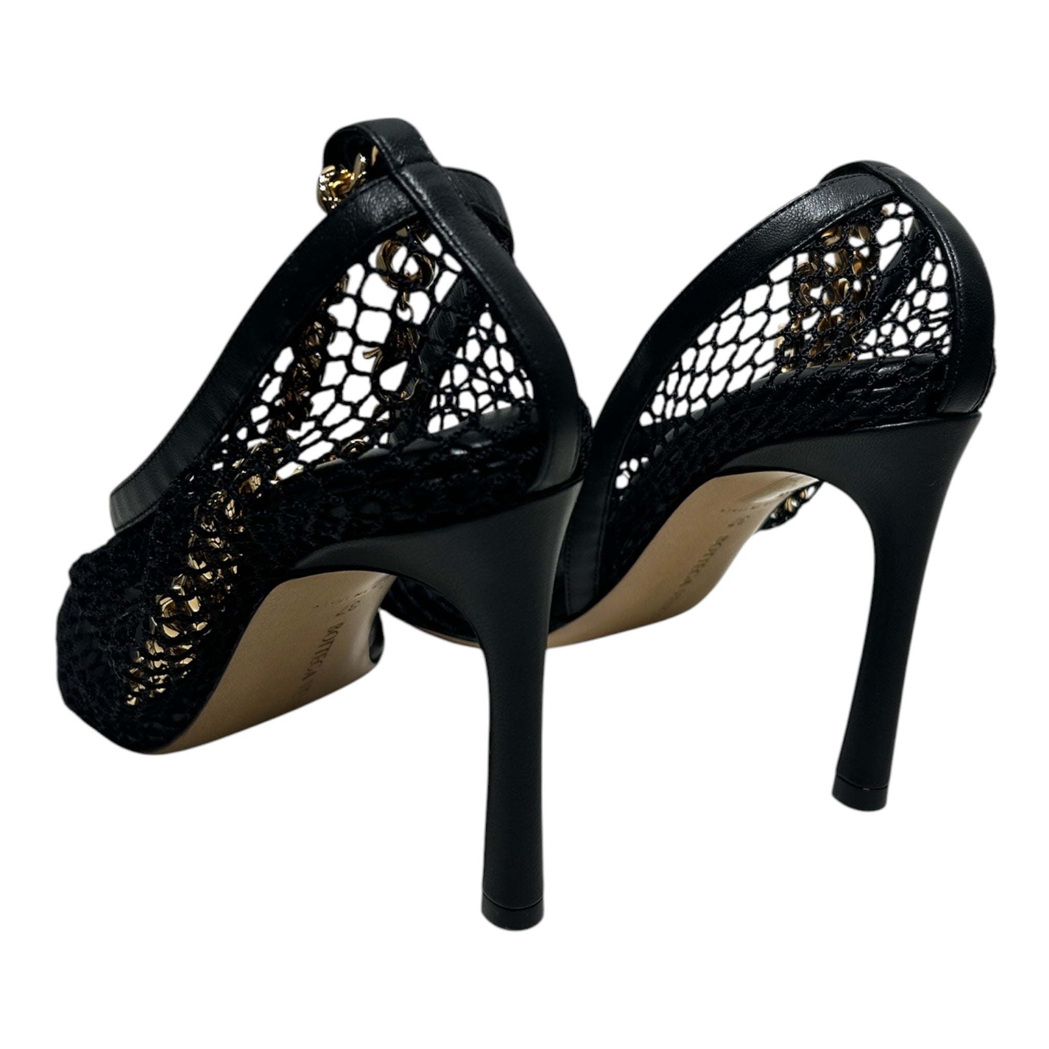 BOTTEGA VENETA/Heels/EU 37/BLK/FISHNET WITH CHAIN DETAIL view 2
