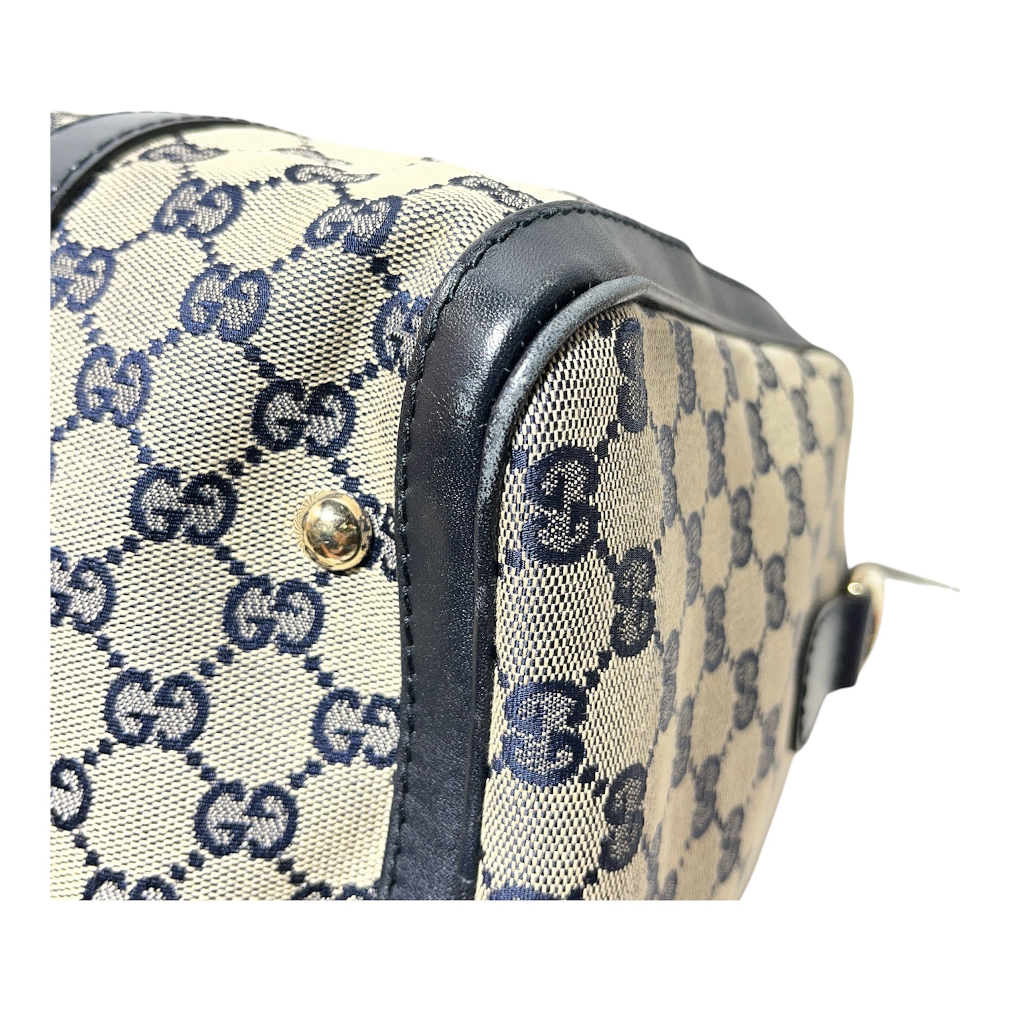GUCCI/Hand Bag/Monogram/Cotton/BLU/blue all over gg boston view 11