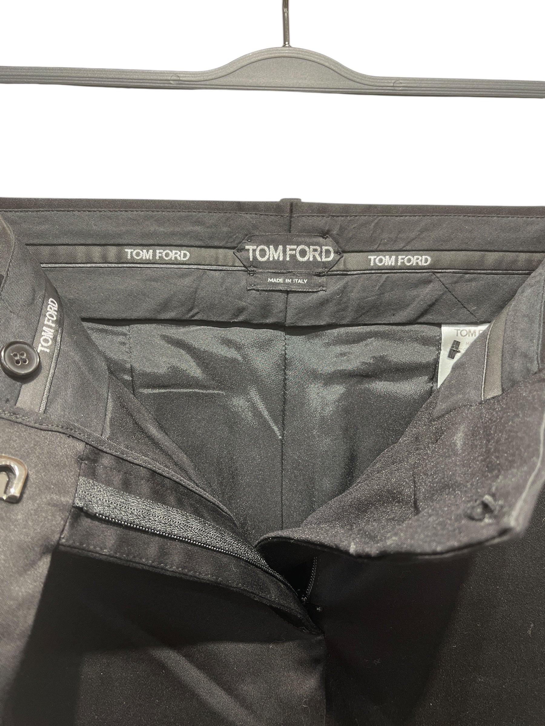 TOM FORD/Slacks/36/Cotton/BLK/CLASP AND ZIPPER SIDE POCKETS view 3