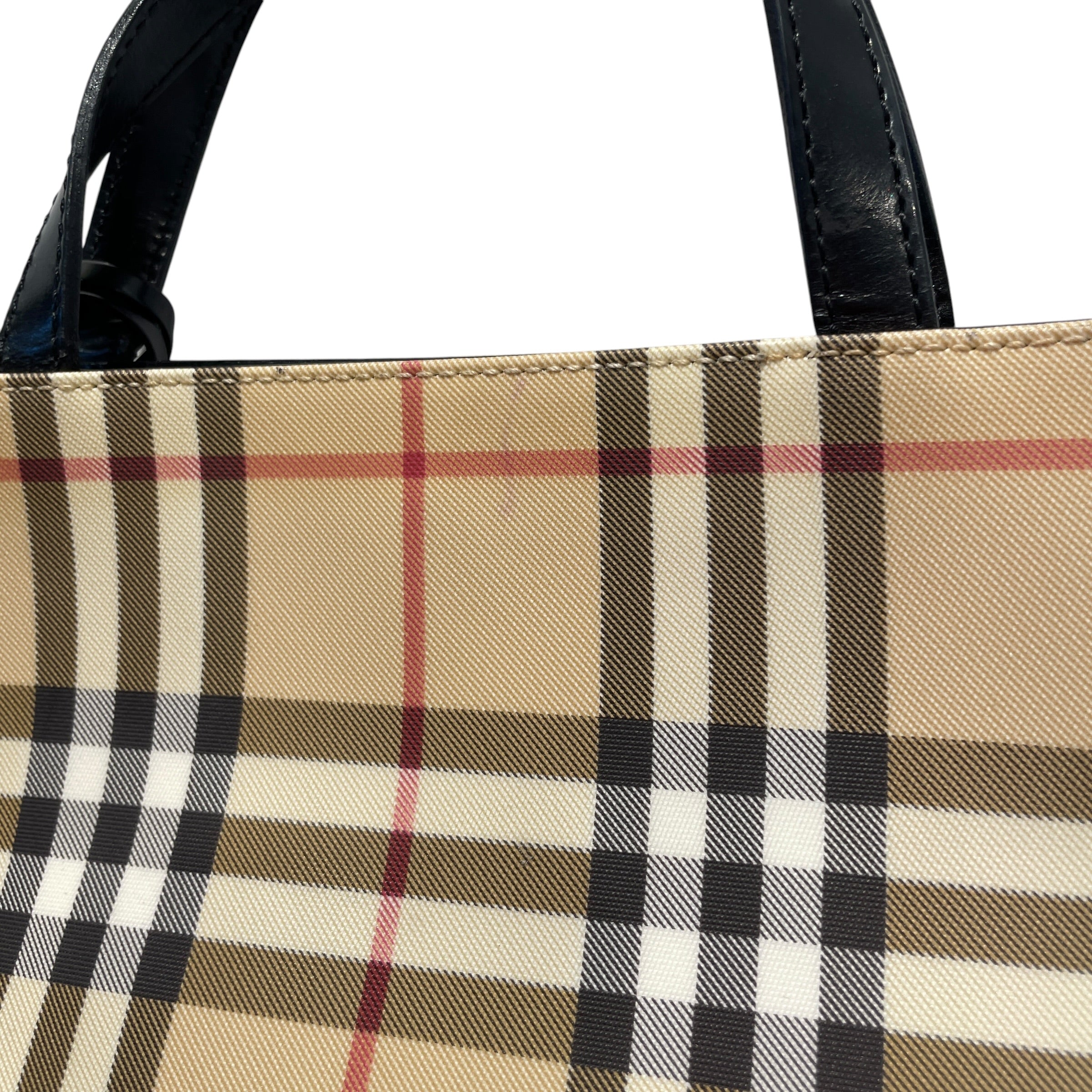 BURBERRY/Tote Bag/Stripe/Leather/BRW/Nova Check Tote view 4