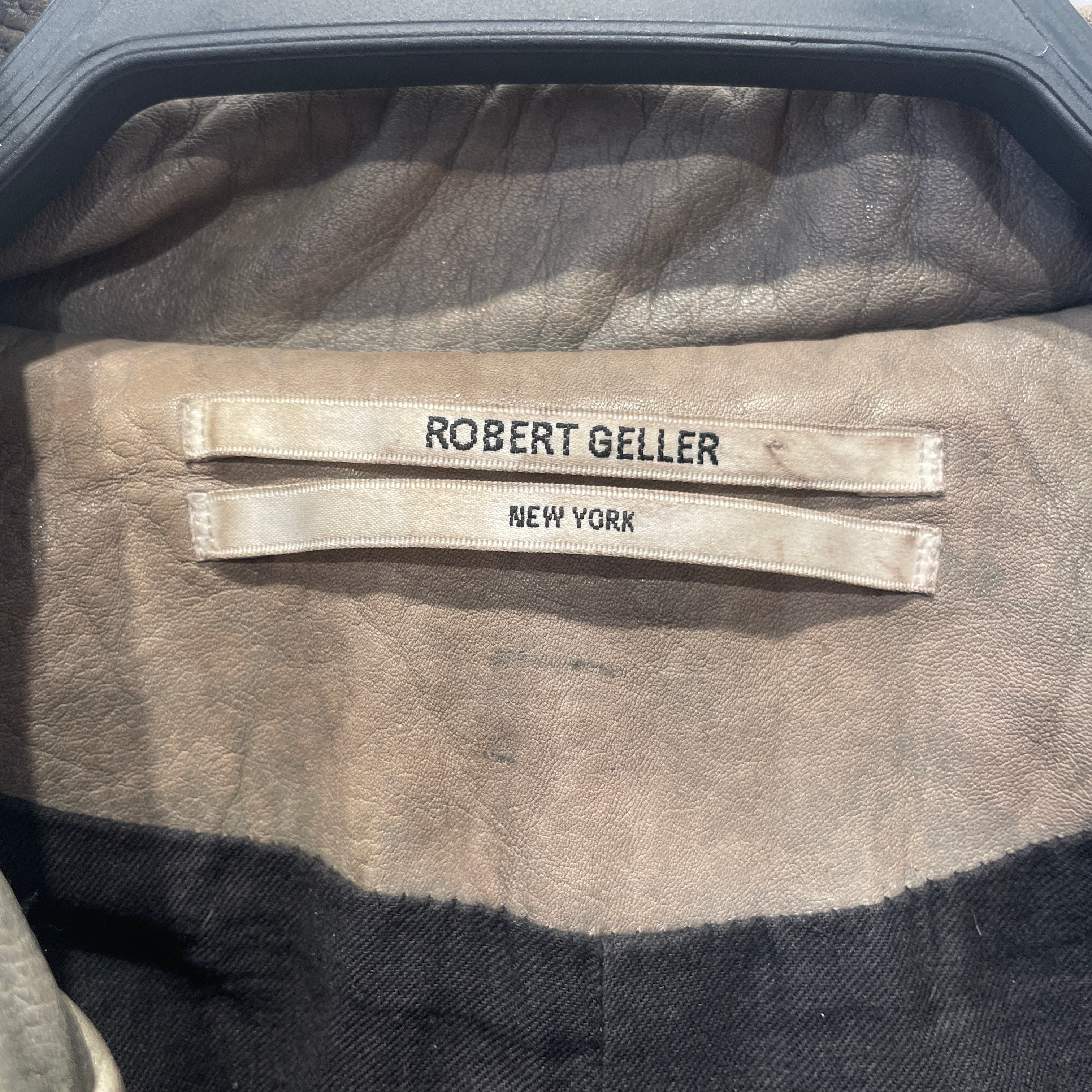 ROBERT GELLER/Trench Coat/48/Leather/GRY/ view 3