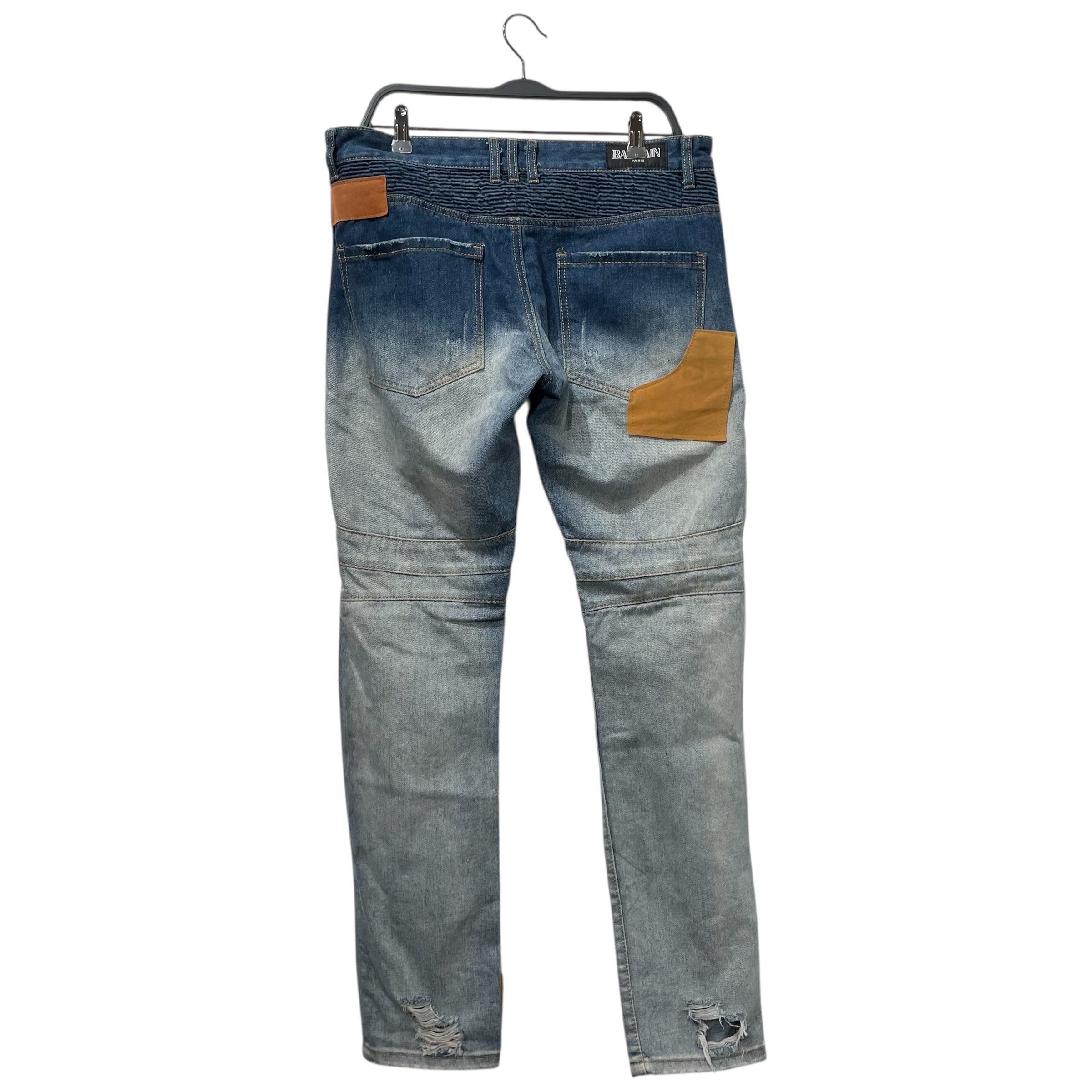 BALMAIN/Skinny Pants/36/Denim/BLU/BROWN PATCHES view 2