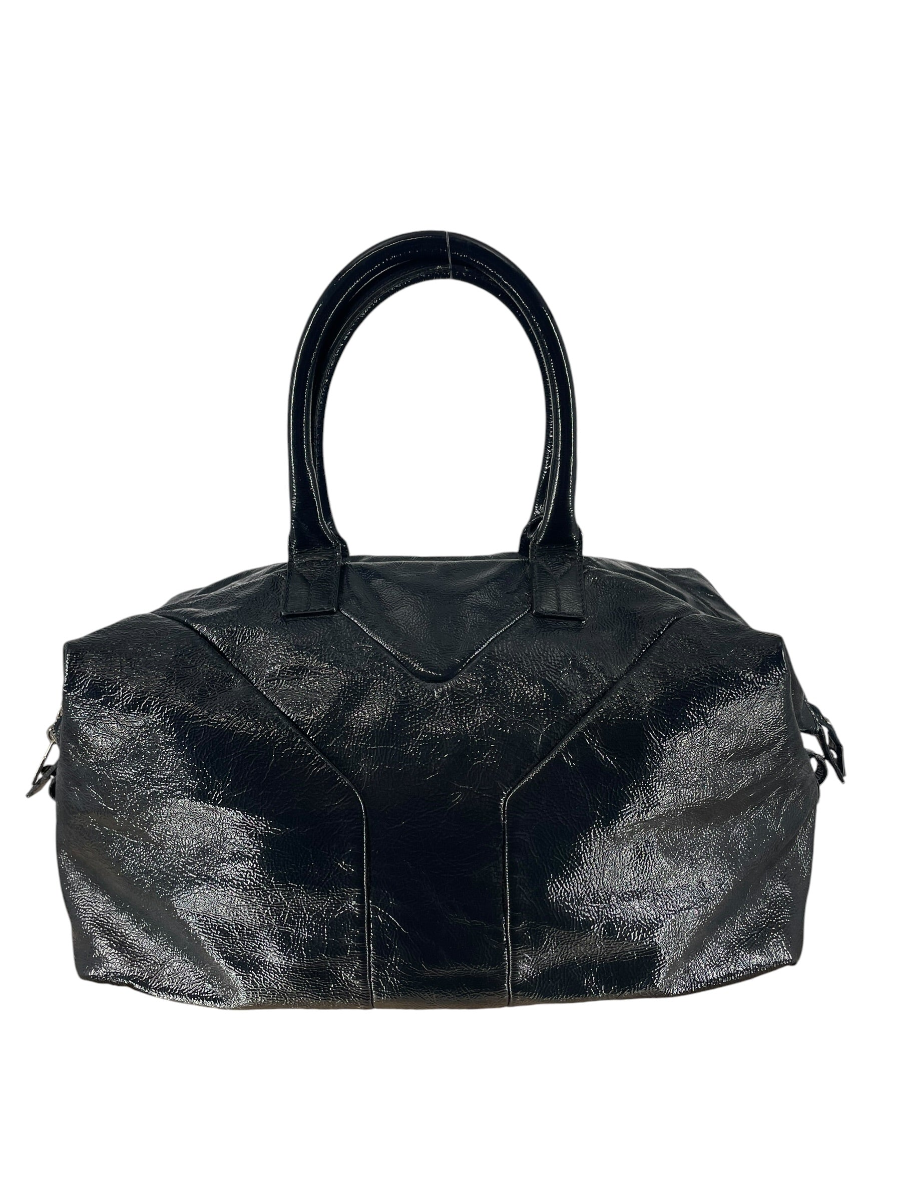 YVES SAINT LAURENT rive gauche/Cross Body Bag/Leather/GRY/PATENT BOSTON BAG view 1