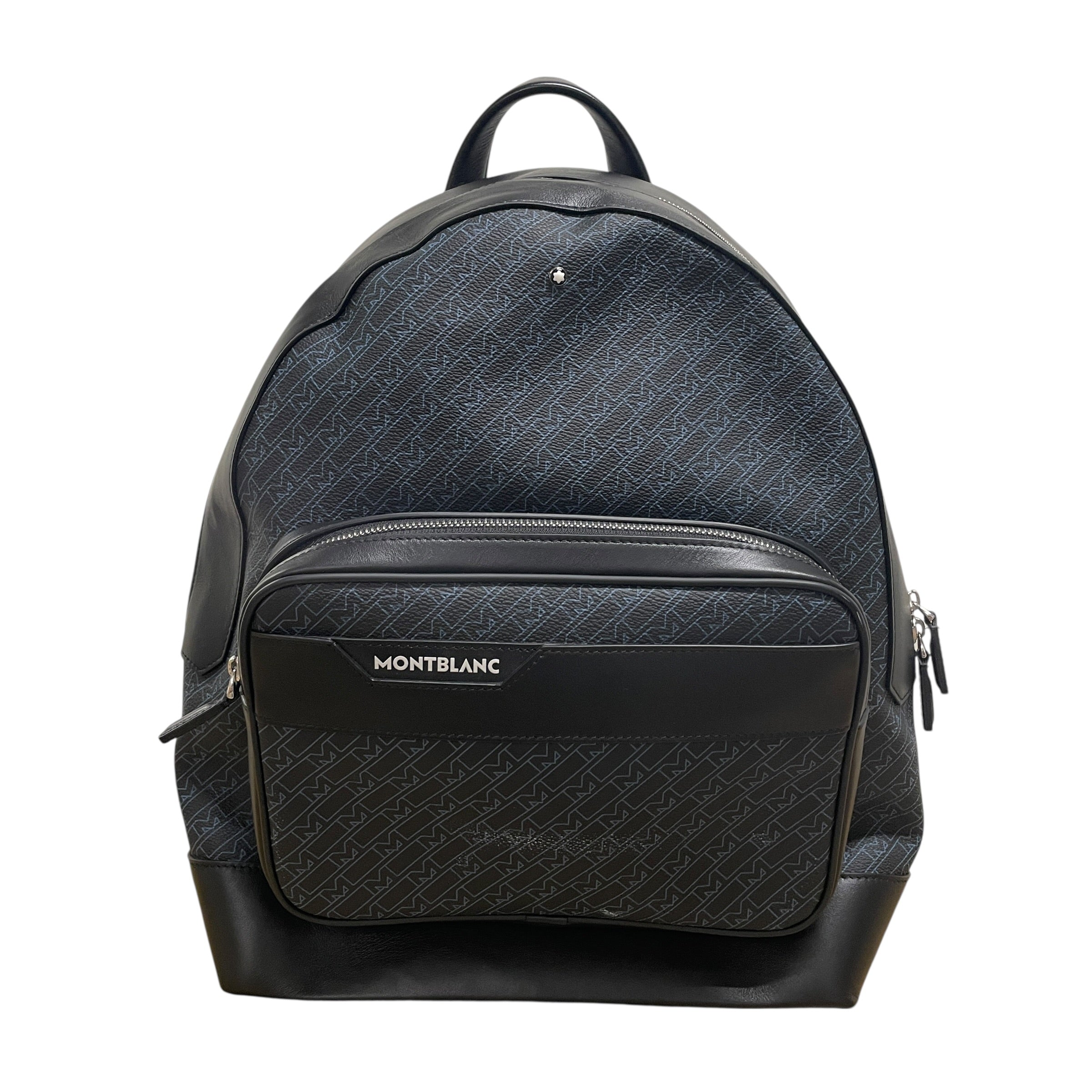 MONTBLANC/Backpack/Monogram/Leather/BLK/BLU M ALLOVER LOGO view 1
