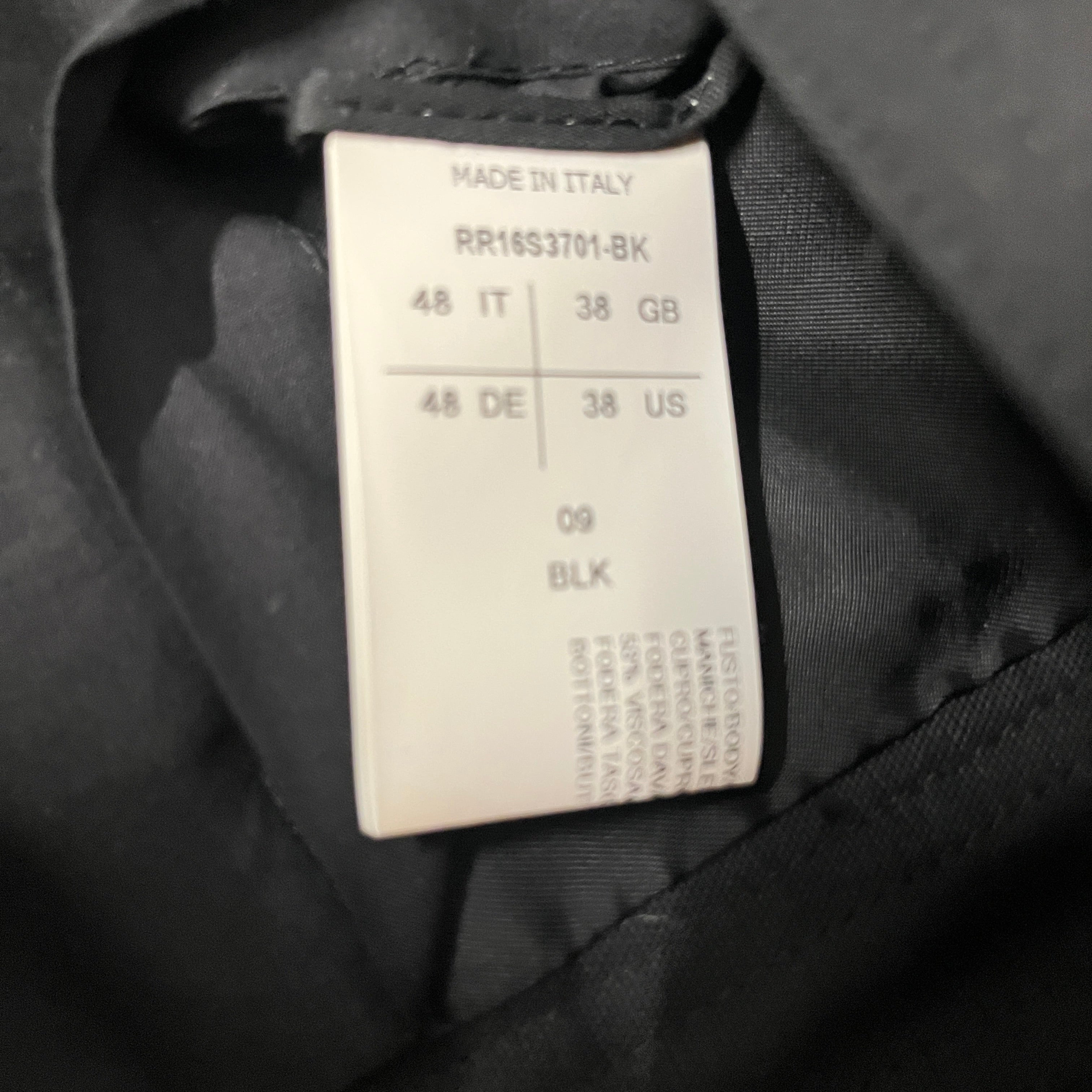 Rick Owens/Military Jkt/48/Cotton/BLK/SS16 CYCLOPS SATIN SLEEVE view 3