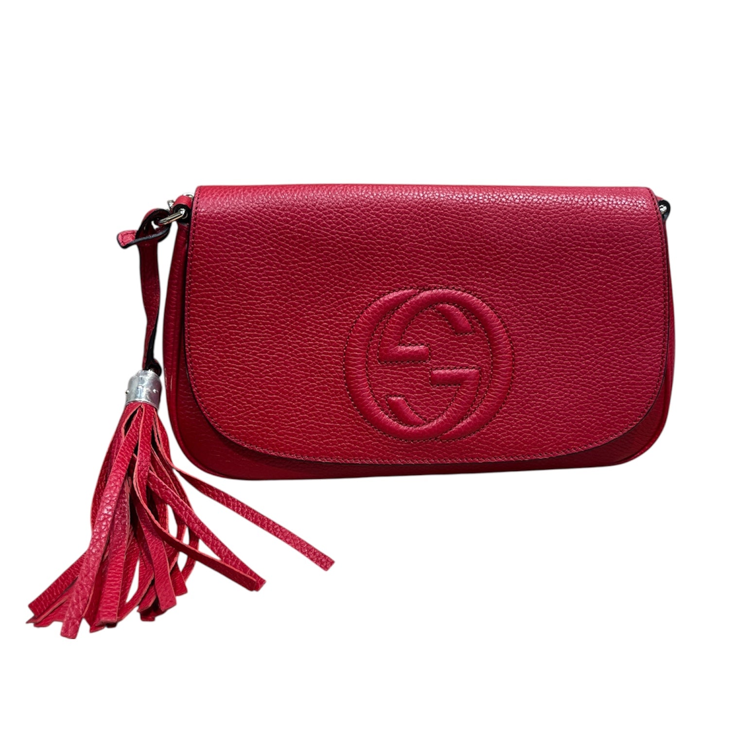 GUCCI/Cross Body Bag/Leather/RED/SOHO FLAP CHAIN view 1