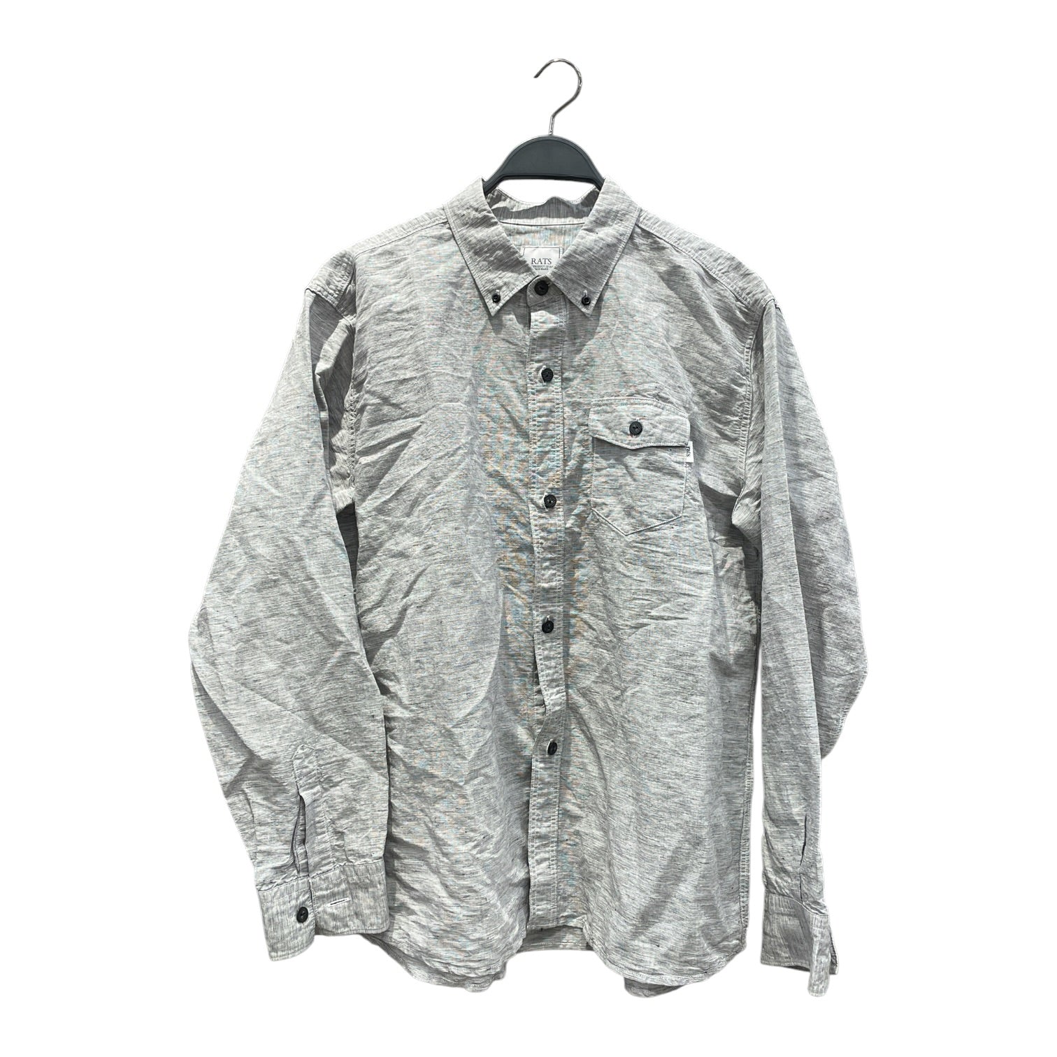 RATS/Polo Shirt/L/Cotton/GRY/Linen Button Up Grey Polo view 1