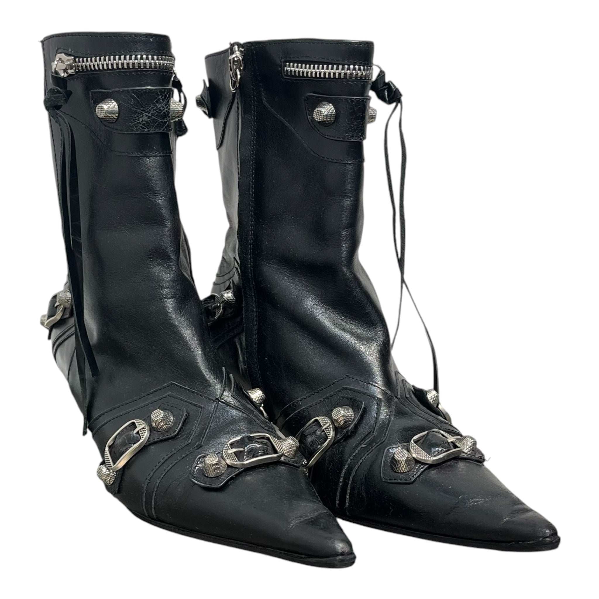 BALENCIAGA/Ankle Boots/EU 40/Leather/BLK/Agneau Arena Cagole 70mm view 1
