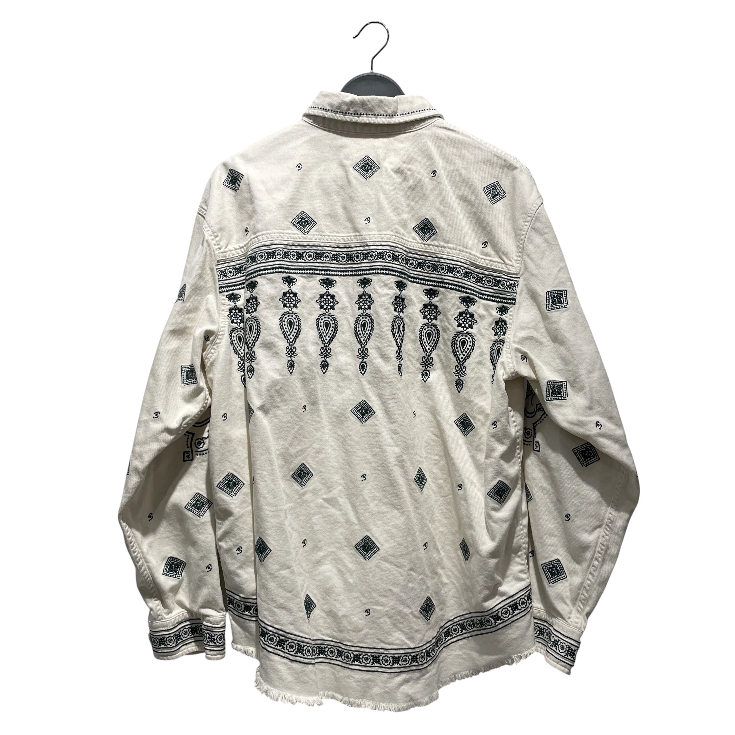 KITH/Flannel Shirt/L/Cotton/WHT/Green designs view 2