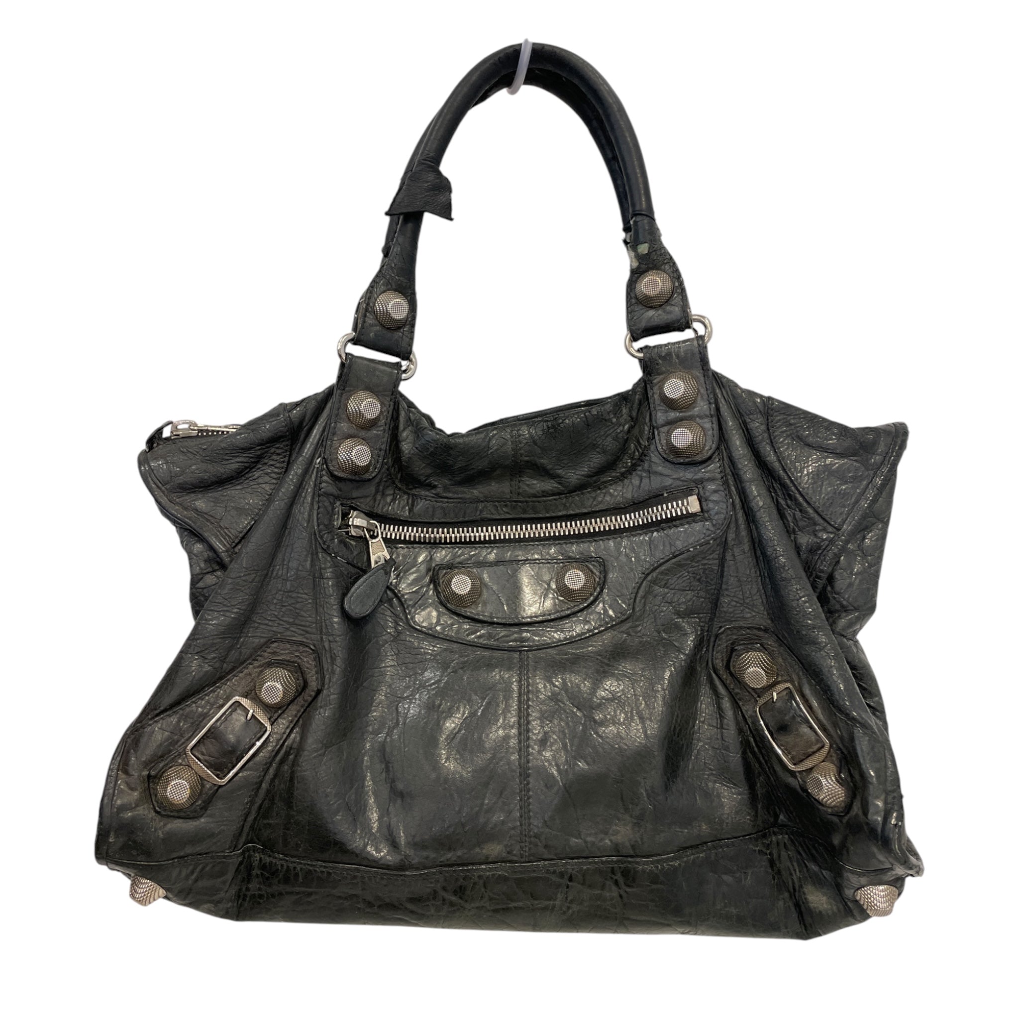 BALENCIAGA/Hand Bag/Leather/BLK/CITY BAG SILVER ZIP BRMYYKT view 1
