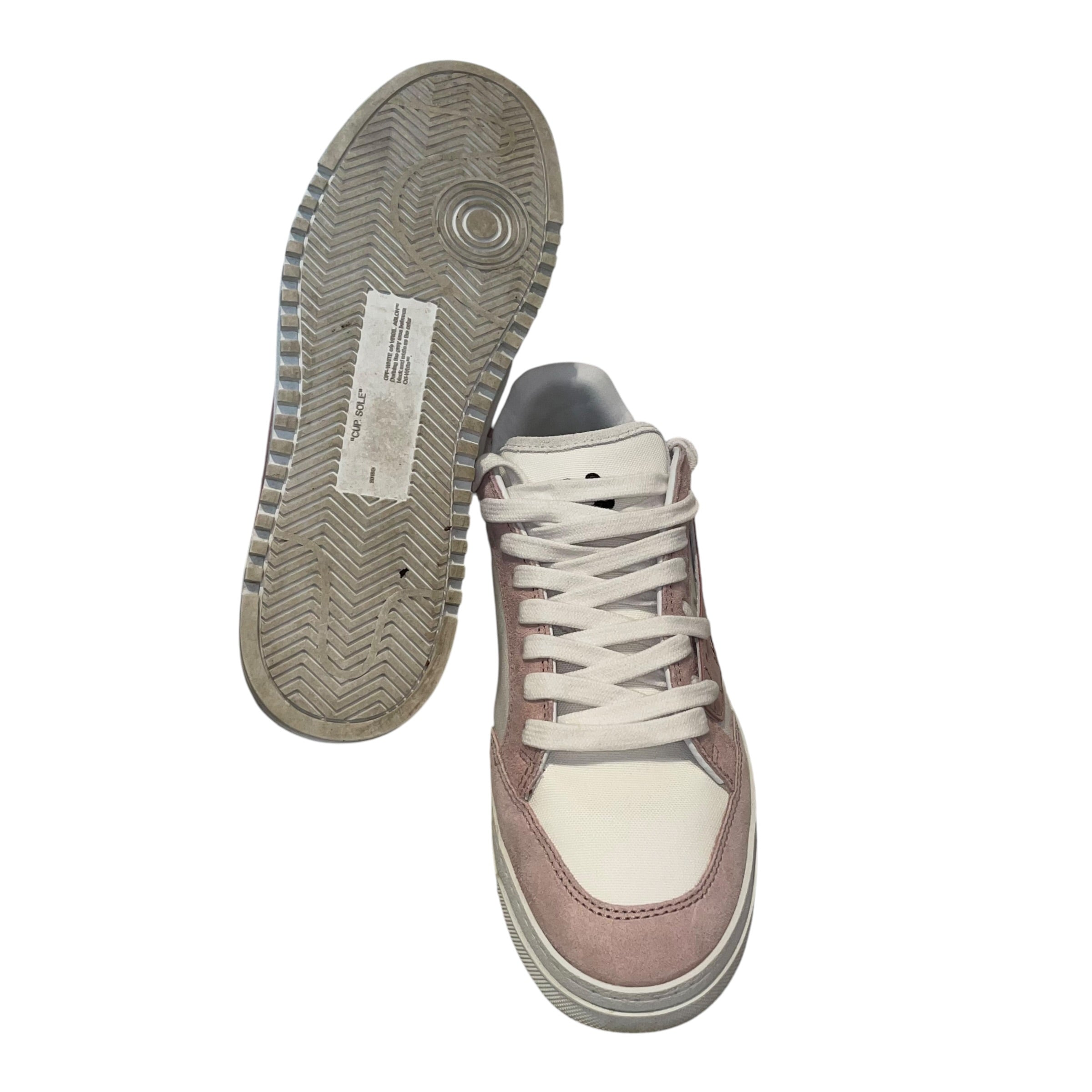 OFF-WHITE/Low-Sneakers/US 6/Polyester/WHT/pink suede/whte laces view 3