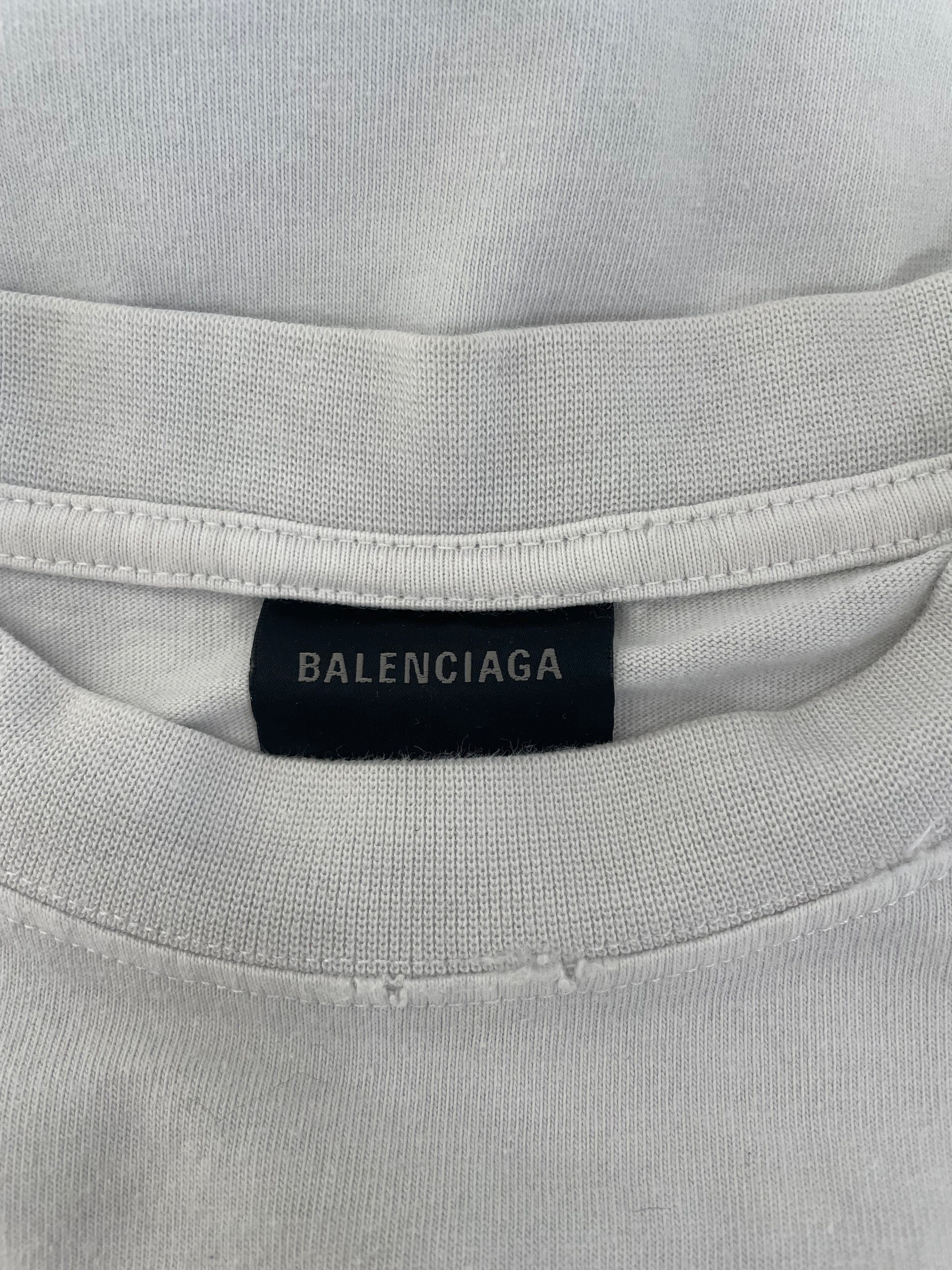 BALENCIAGA/T-Shirt/M/Cotton/WHT/Graphic/ink blot tee view 3