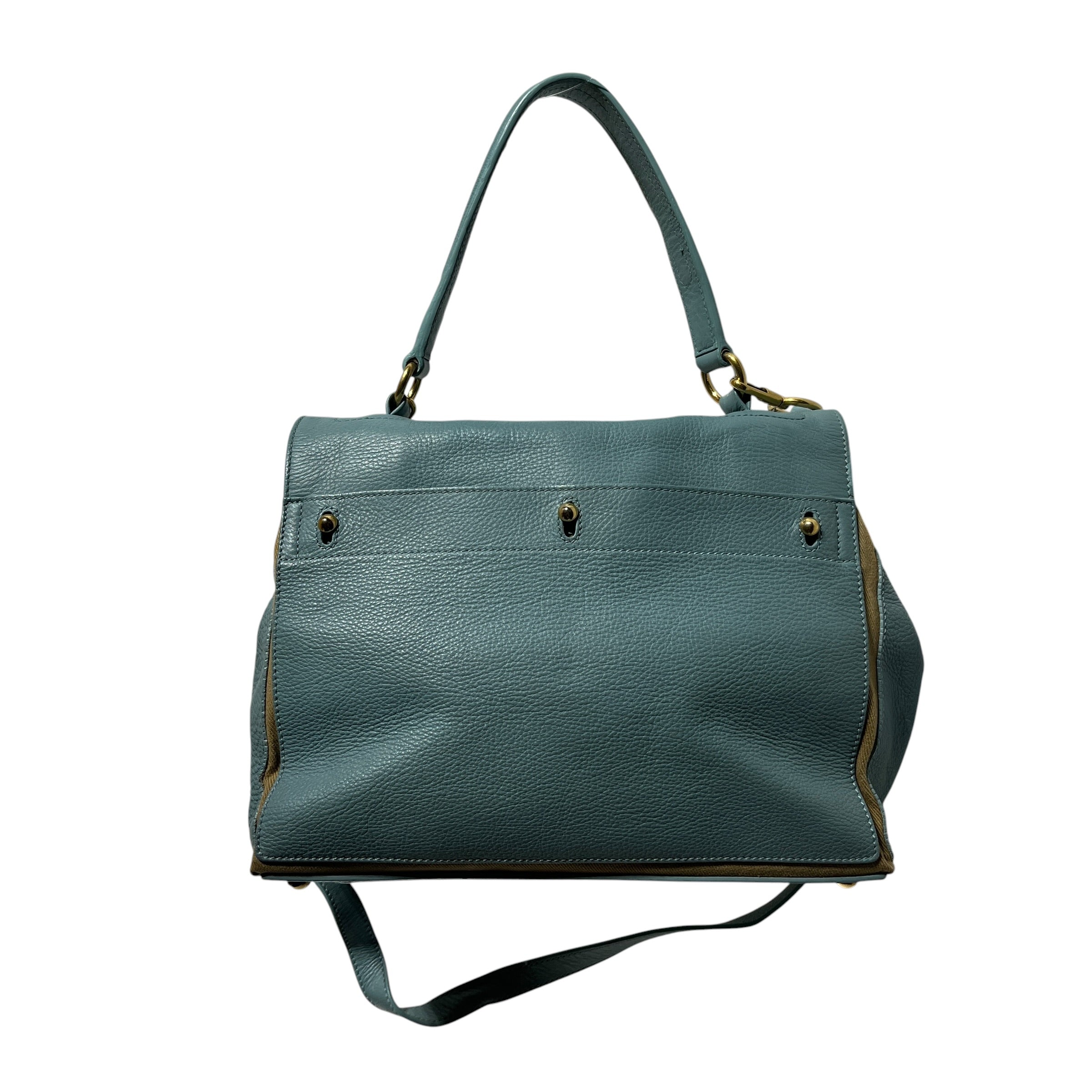 YVES SAINT LAURENT/Hand Bag/Leather/BLU/muse two leather view 2