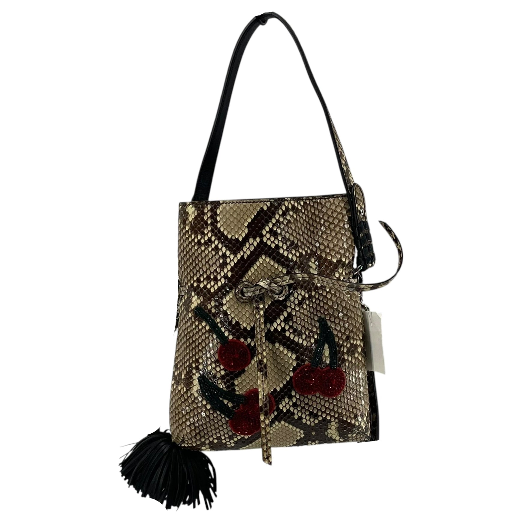 ALTUZARRA/Cross Body Bag/Animal Pattern/Leather/BEG/SNAKESKIN + CHERRIES view 1