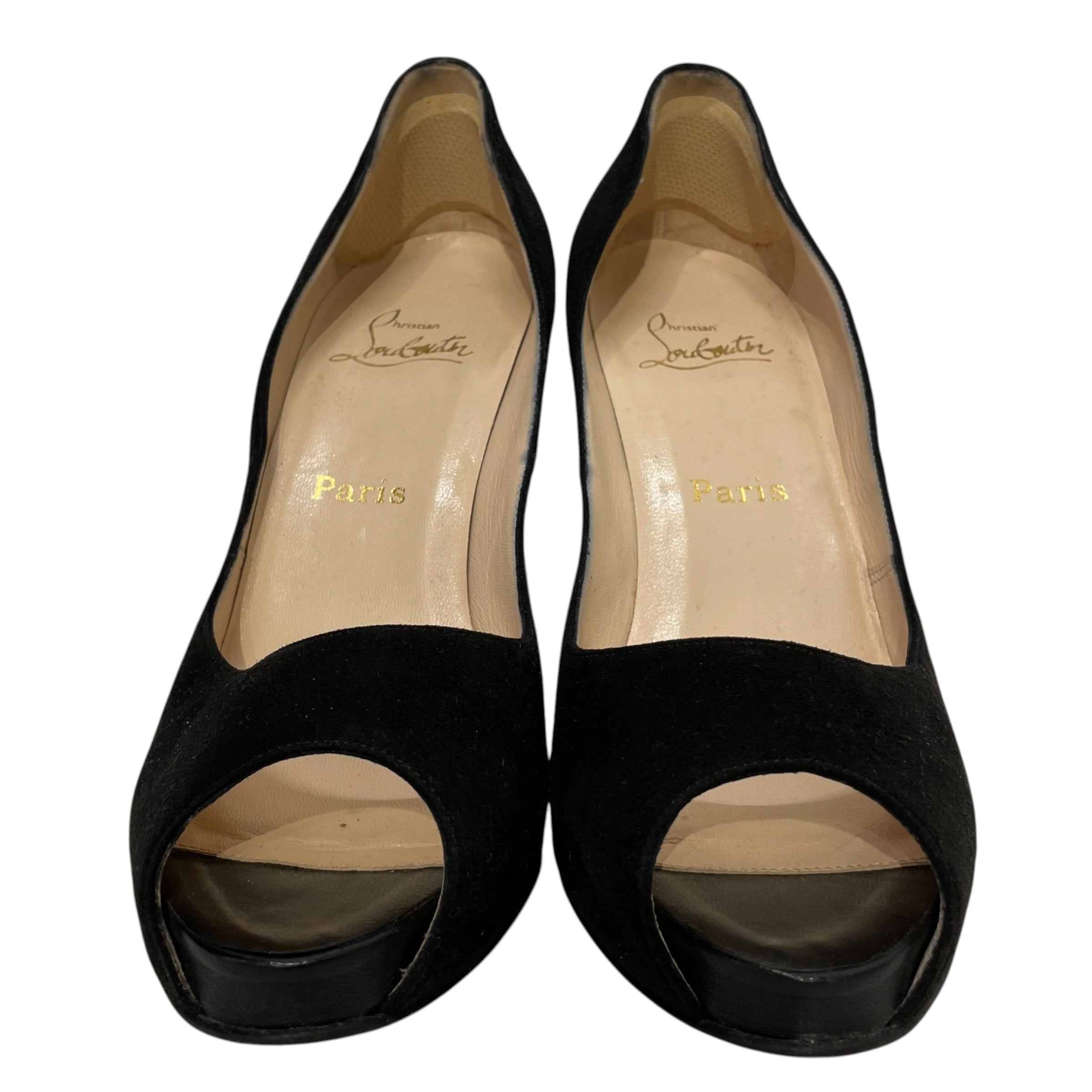 Christian Louboutin/Heels/US 8/Suede/BLK/CHRISTIAN LOUBOUTIN SUEDE HEEL view 3