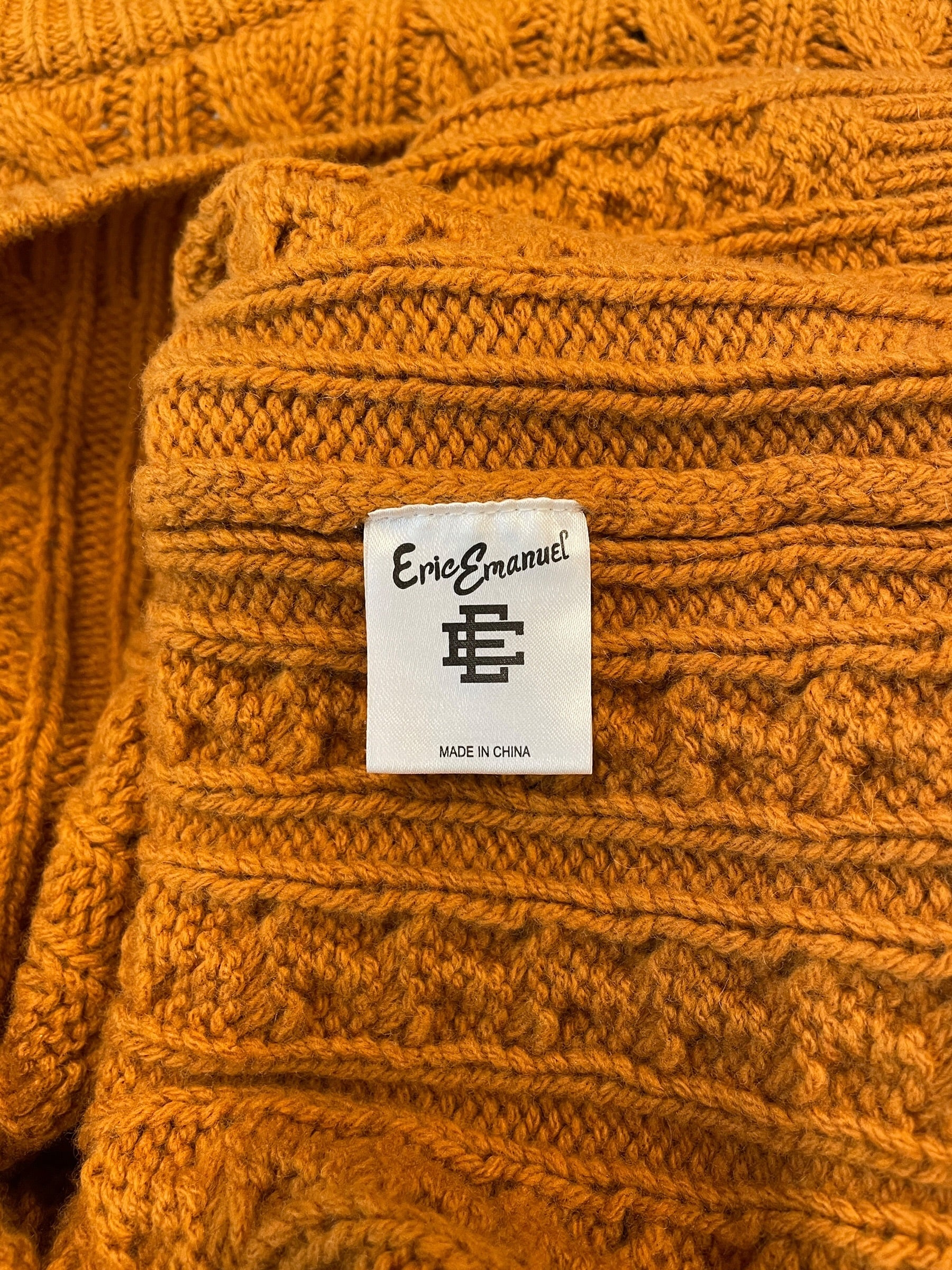 Eric Emanuel/Heavy Sweater/L/Border/Cotton/ORN/ view 4