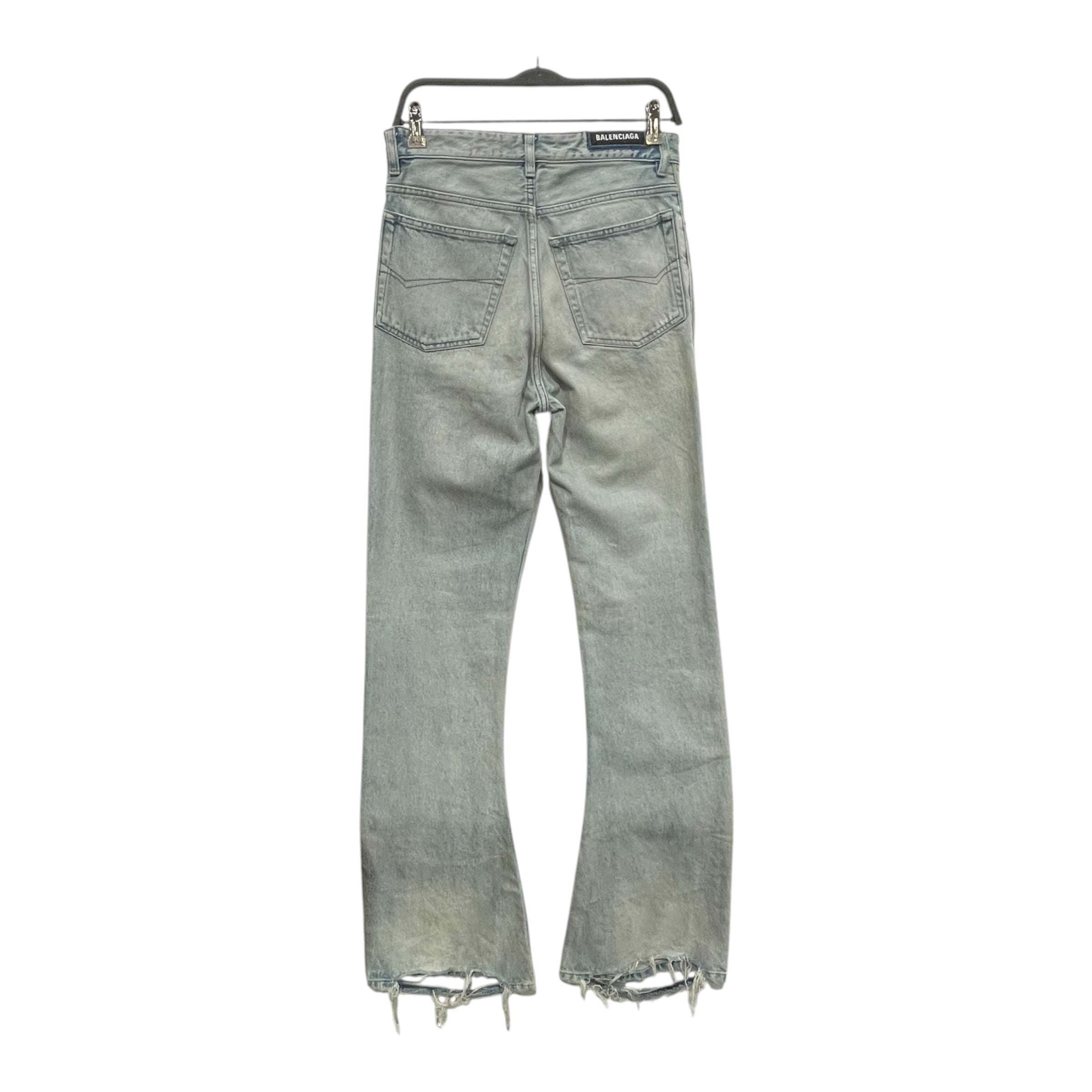 BALENCIAGA/Pants/S/Denim/BLU/LIGHT WASH DISTRESSED BOTTOMS view 2