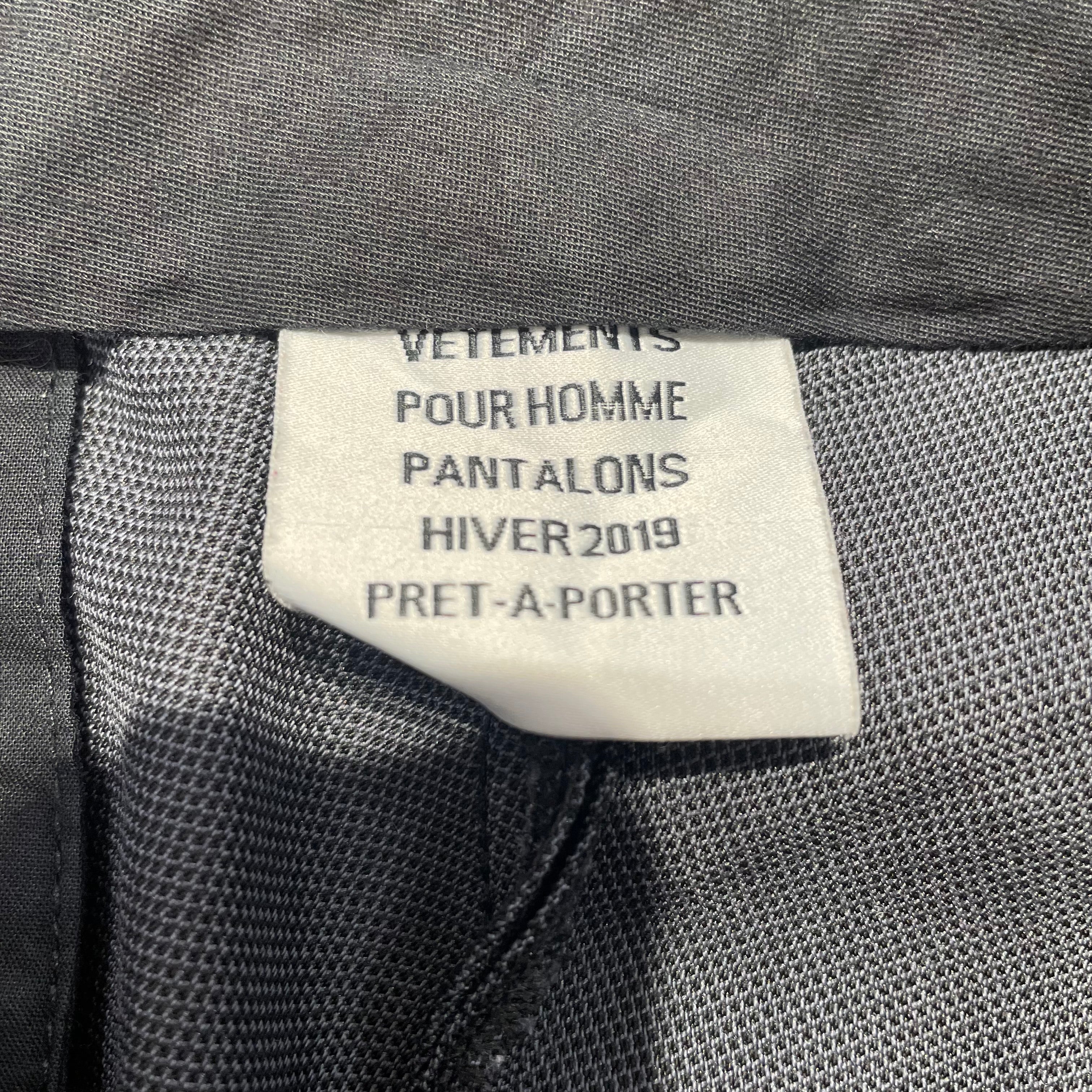 VETEMENTS/Straight Pants/XS/Polyester/GRY/ view 3