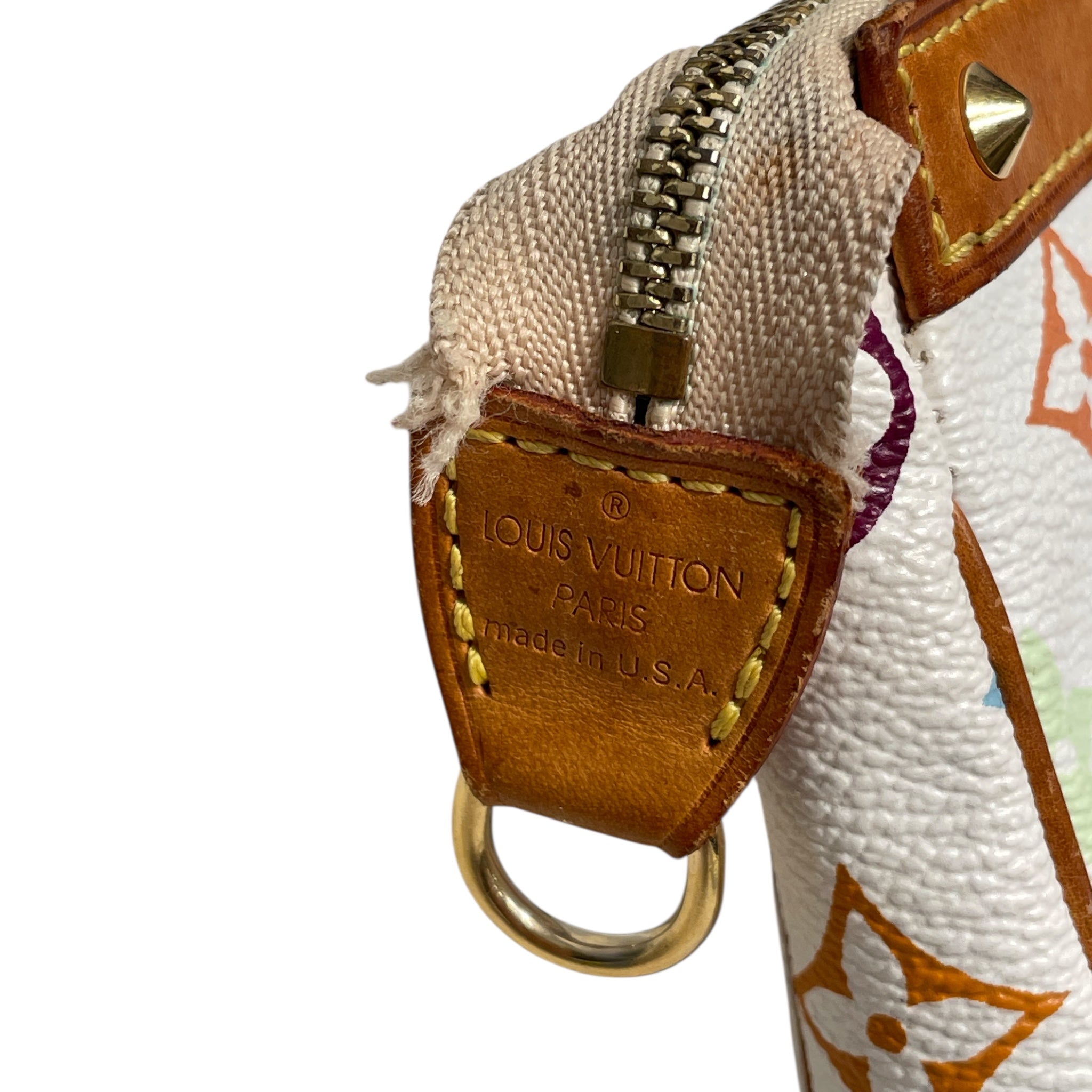 LOUIS VUITTON/Hand Bag/Monogram/Leather/MLT/White Murakami view 6