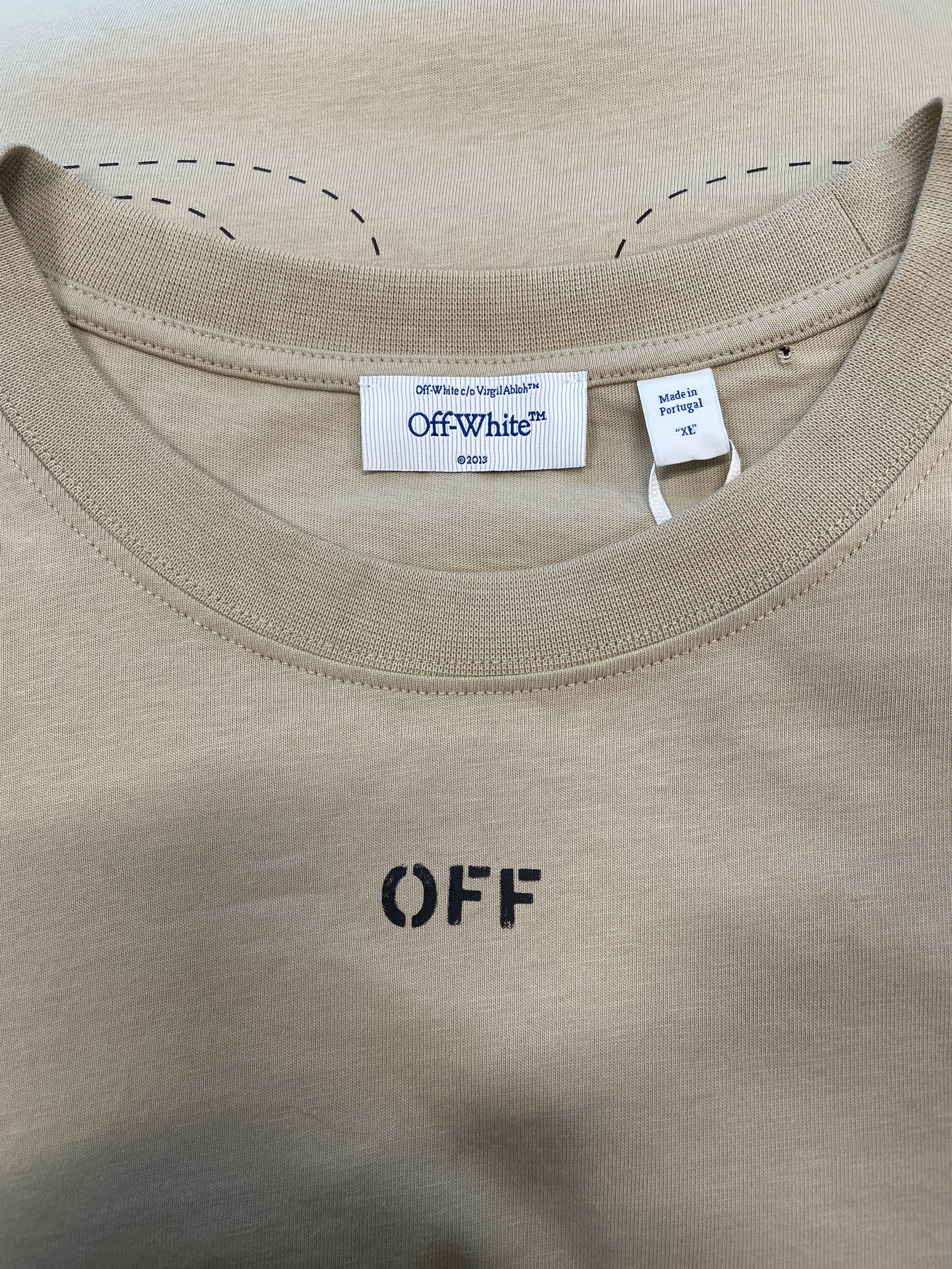 OFF-WHITE/T-Shirt/XL/Cotton/BEG/BEIGE/" OFFWHITE" view 3