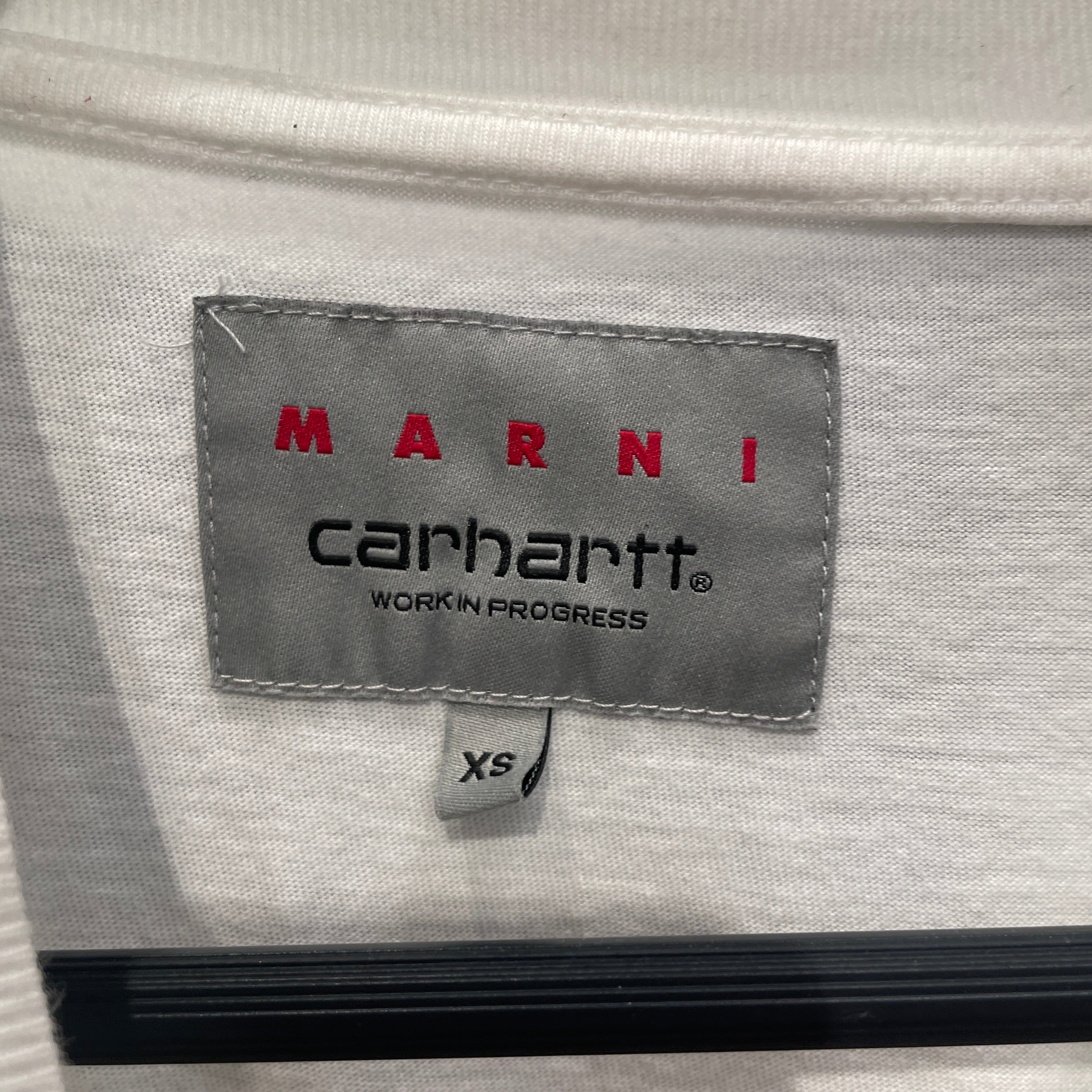 MARNI/CARHARTT WIP(WORK IN PROGRESS)/T-Shirt/XS/Cotton/MLT/All Over Print/DOUBLE SHIRT WIP LOGO view 3