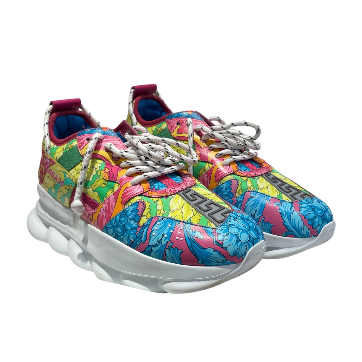 VERSACE/Low-Sneakers/EU 43/Floral Pattern/MLT/RAINBOW W WHITE STRIPE LACES view 1