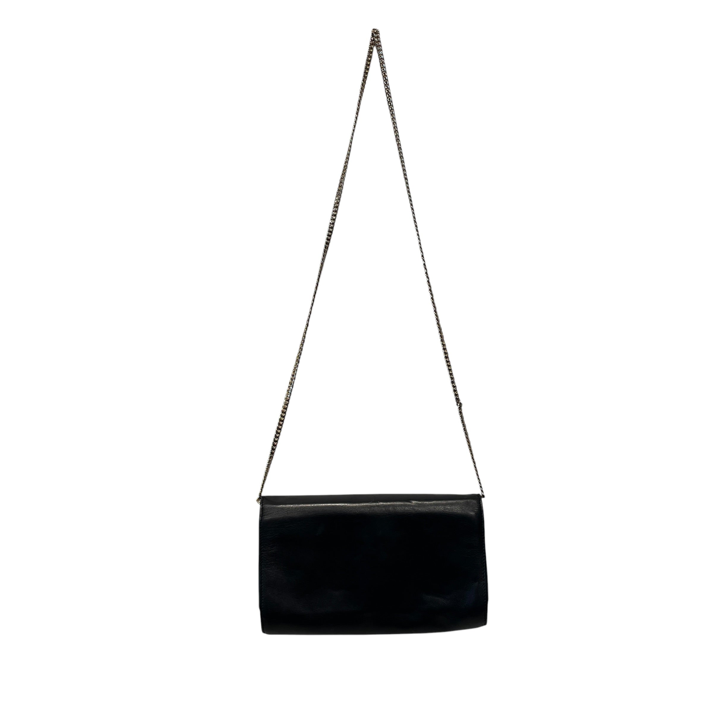 CELINE/Cross Body Bag/Leather/BLK/gold horsebit/detachable chain view 4