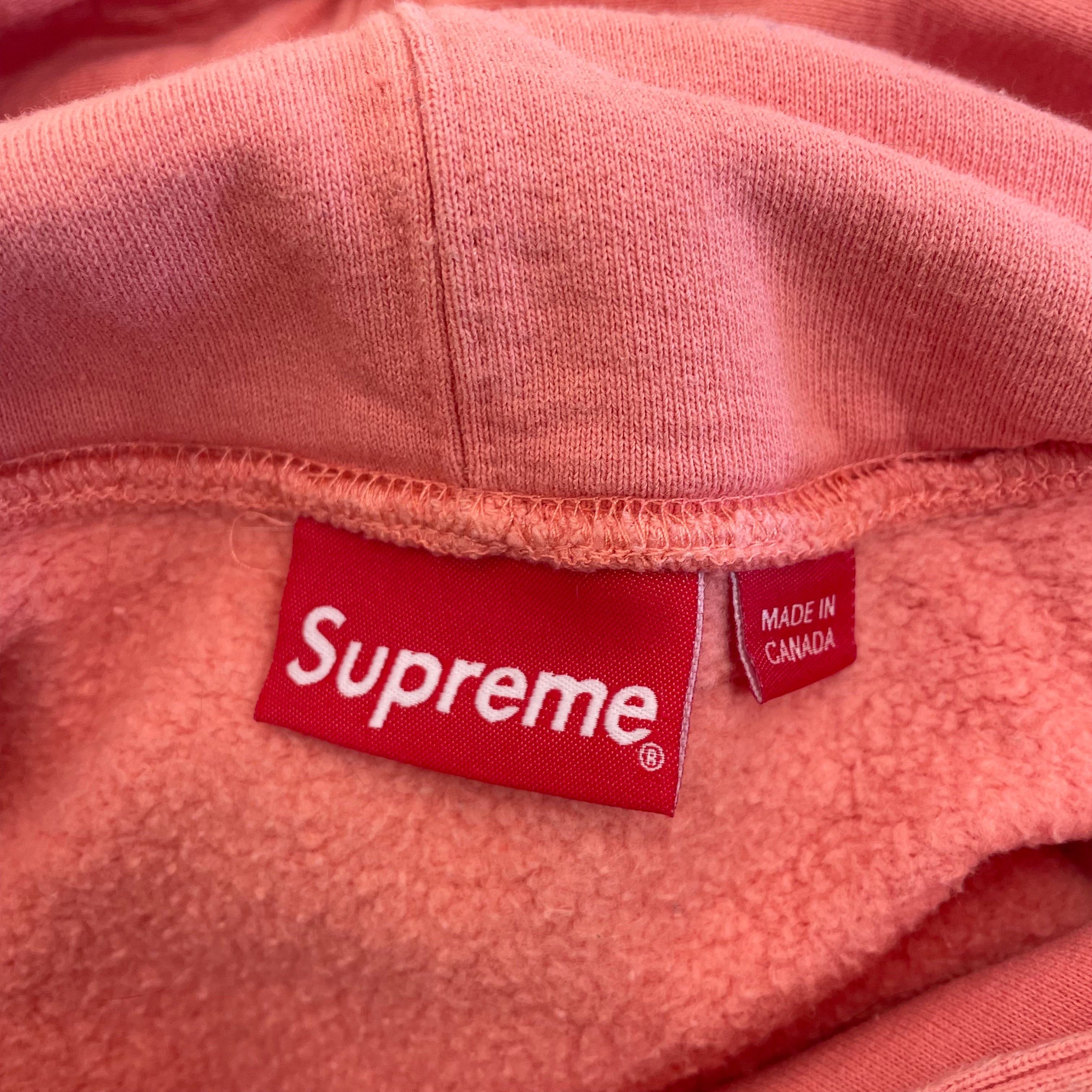 Supreme/Hoodie/L/Cotton/PNK/left pocket wording view 3