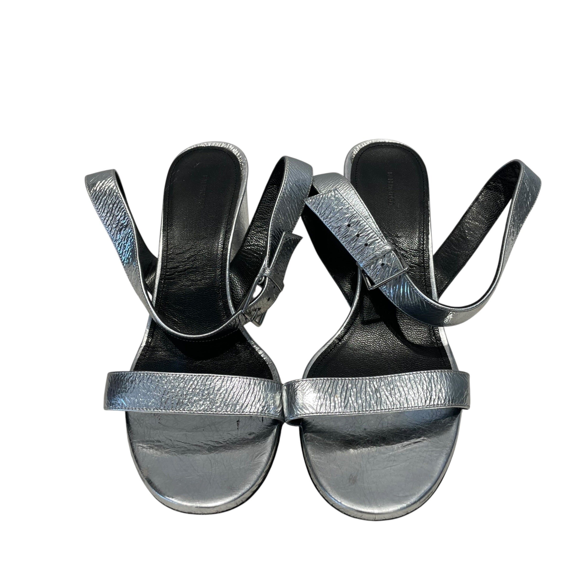 BALENCIAGA/Heels/EU 40/Leather/SLV/metallic view 2