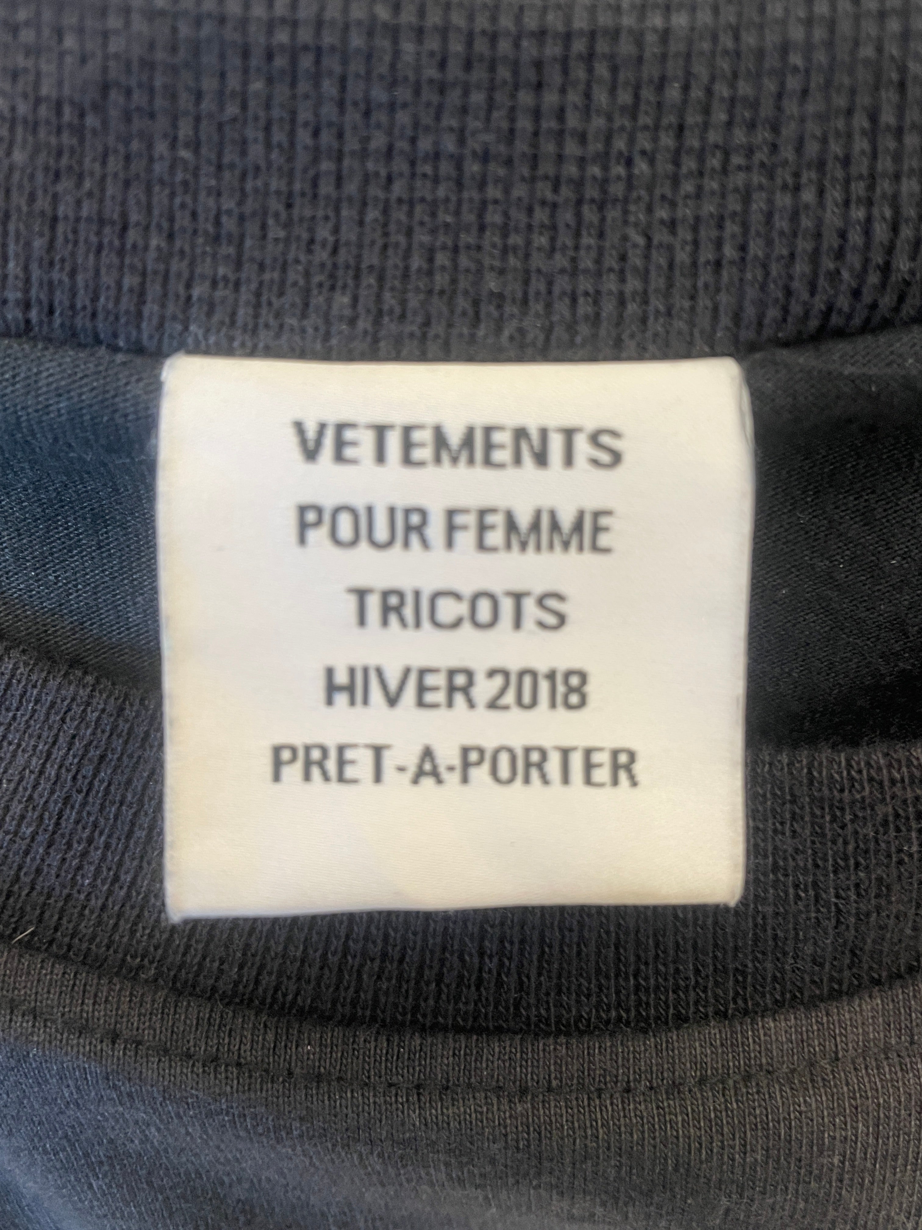 VETEMENTS/LS T-Shirt/XS/Cotton/BLK/2018 LAYERED PARIS SHIRT view 3