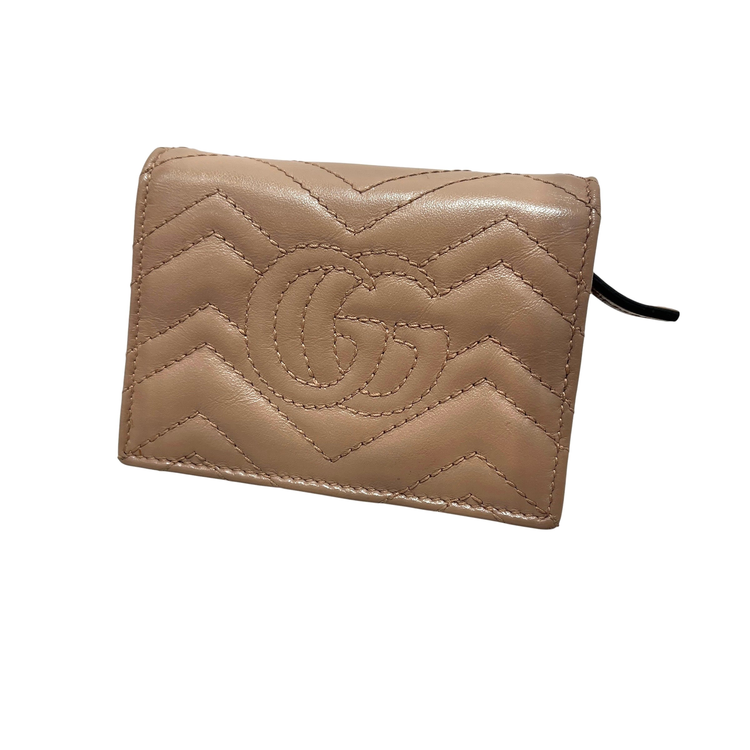 GUCCI/Bifold Wallet/Leather/BEG/L's/MARMONT WALLET/gg on back view 2