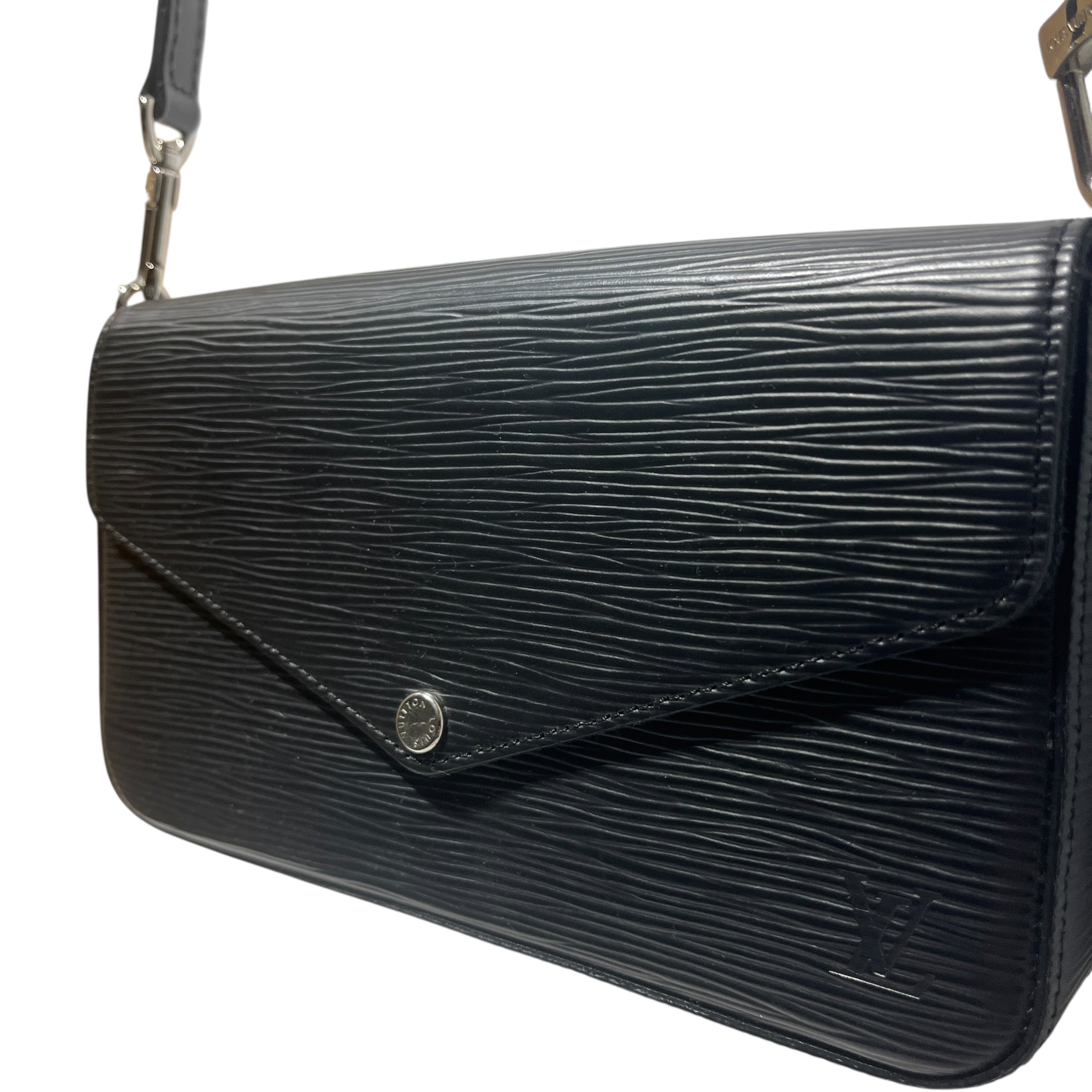 LOUIS VUITTON/Cross Body Bag/Leather/BLK/EPI POCHETTE FELICIE W/ POUCH view 2