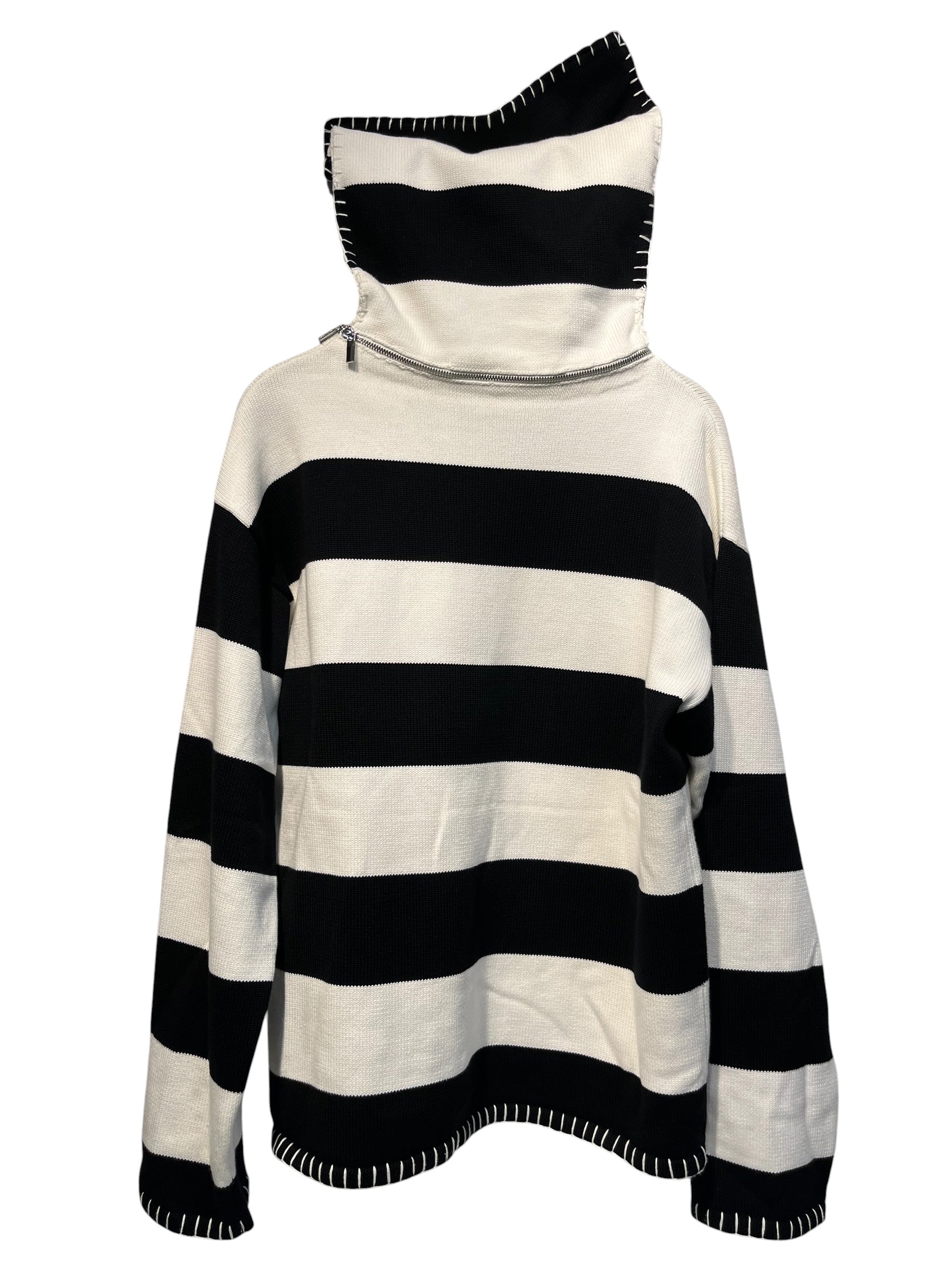 CHARLES JEFFREY LOVERBOY/Heavy Sweater/XL/Stripe/Cotton/WHT/ view 3