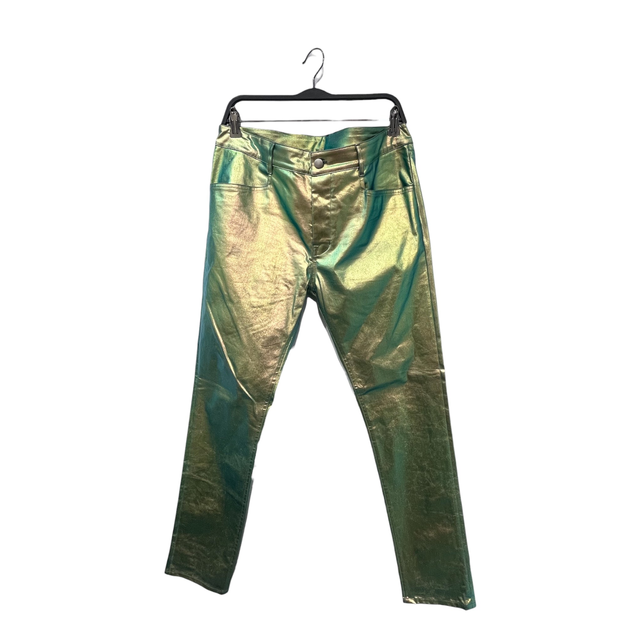 Rick Owens/Skinny Pants/40/Cotton/GRN/RU01C43 IRIDESCENT SKINNY JNS view 1