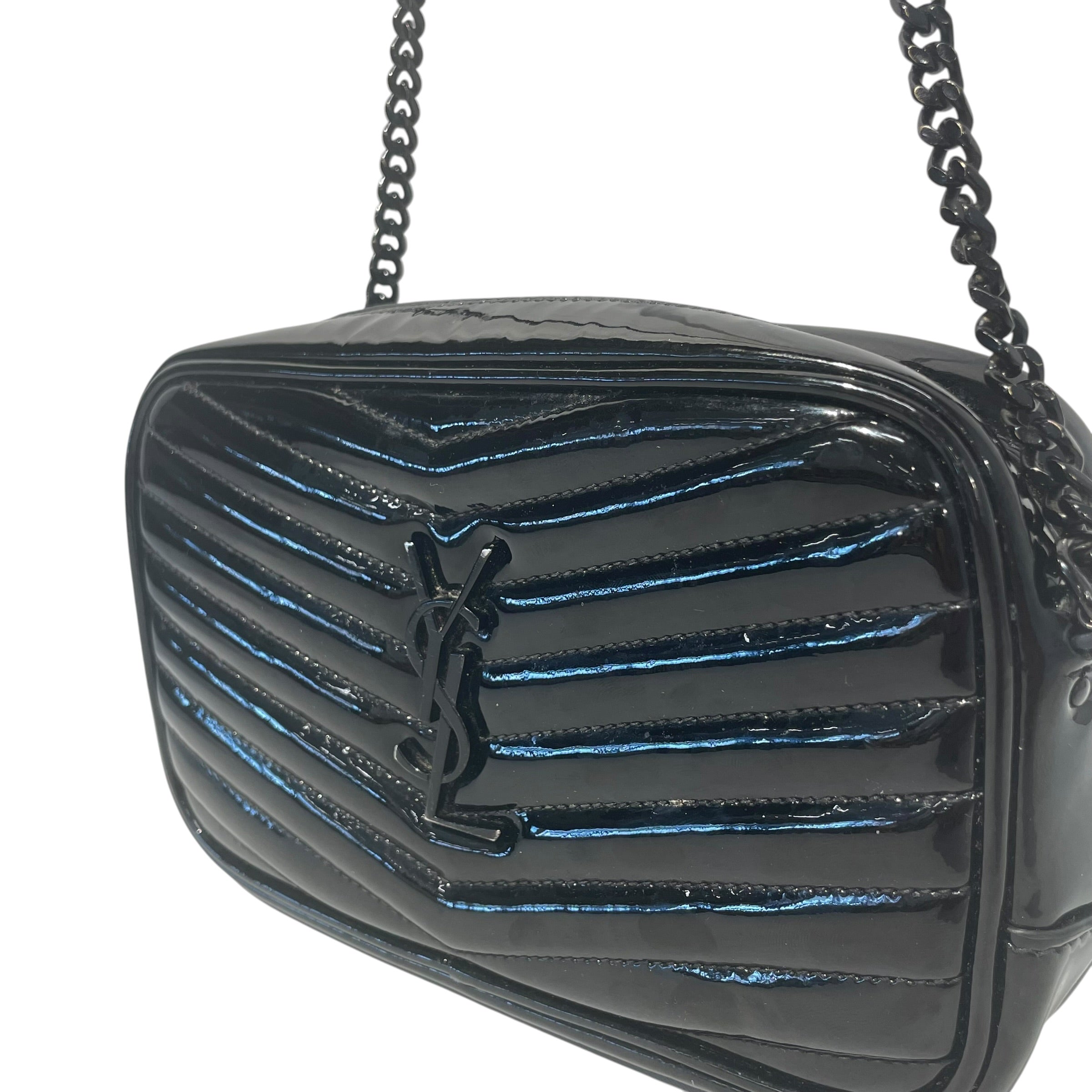YVES SAINT LAURENT/Cross Body Bag/BLK/black ysl paten leather view 6