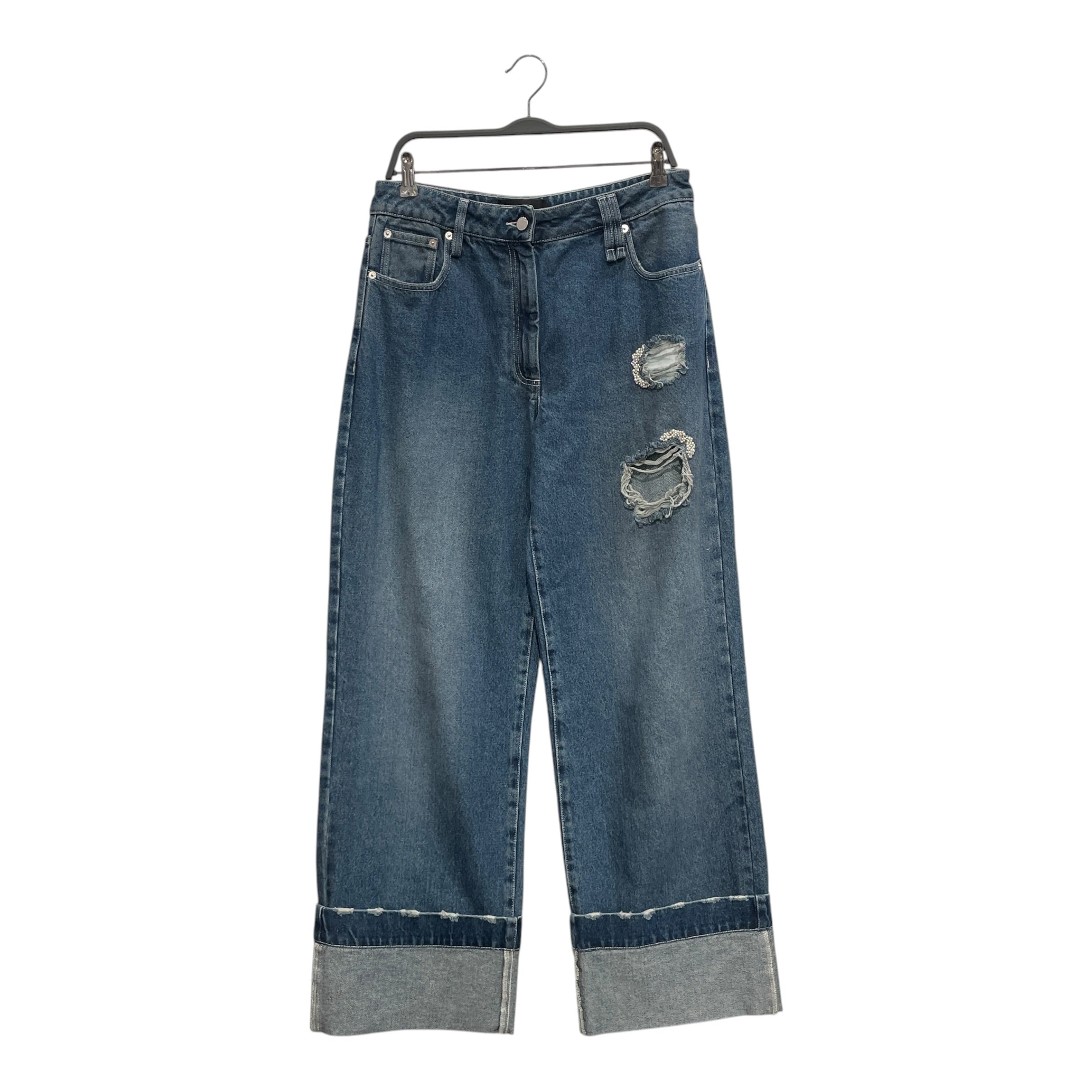 SIMONE ROCHA/Pants/10/Cotton/BLU/DISTRESSED RIPPED GLITTER view 1