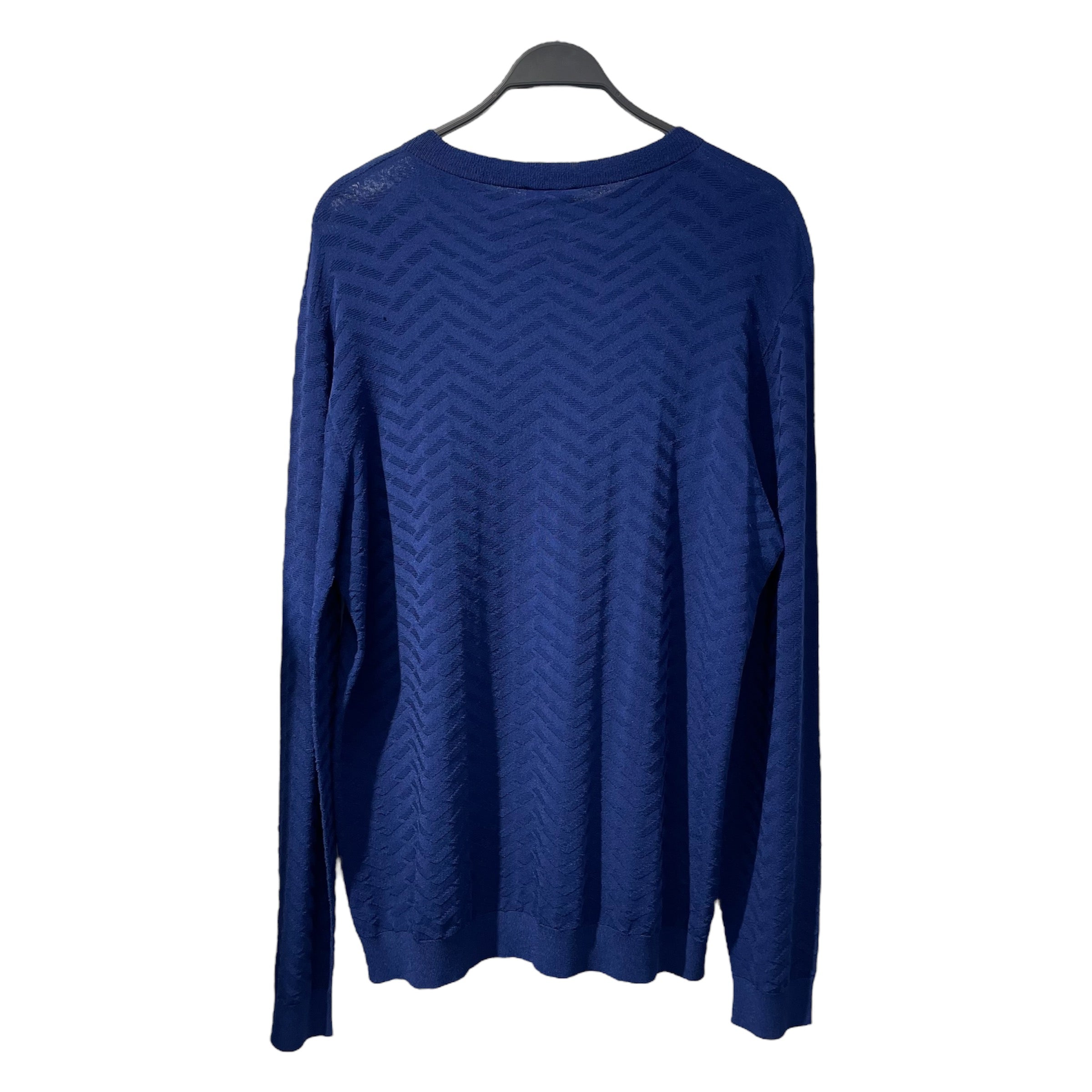 GIORGIO ARMANI/Sweater/56/All Over Print/Polyester/BLU/Viscose Chevron Sweater view 2