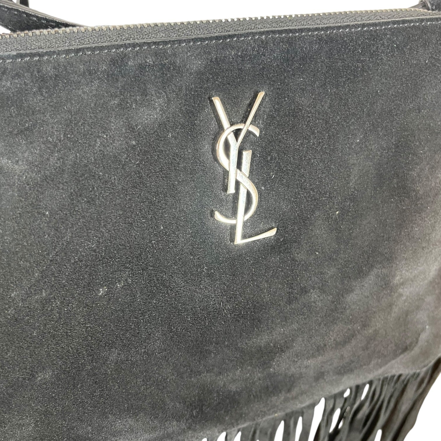 YVES SAINT LAURENT/Cross Body Bag/Suede/BLK/FRINGE CROSSBODY BAG view 3
