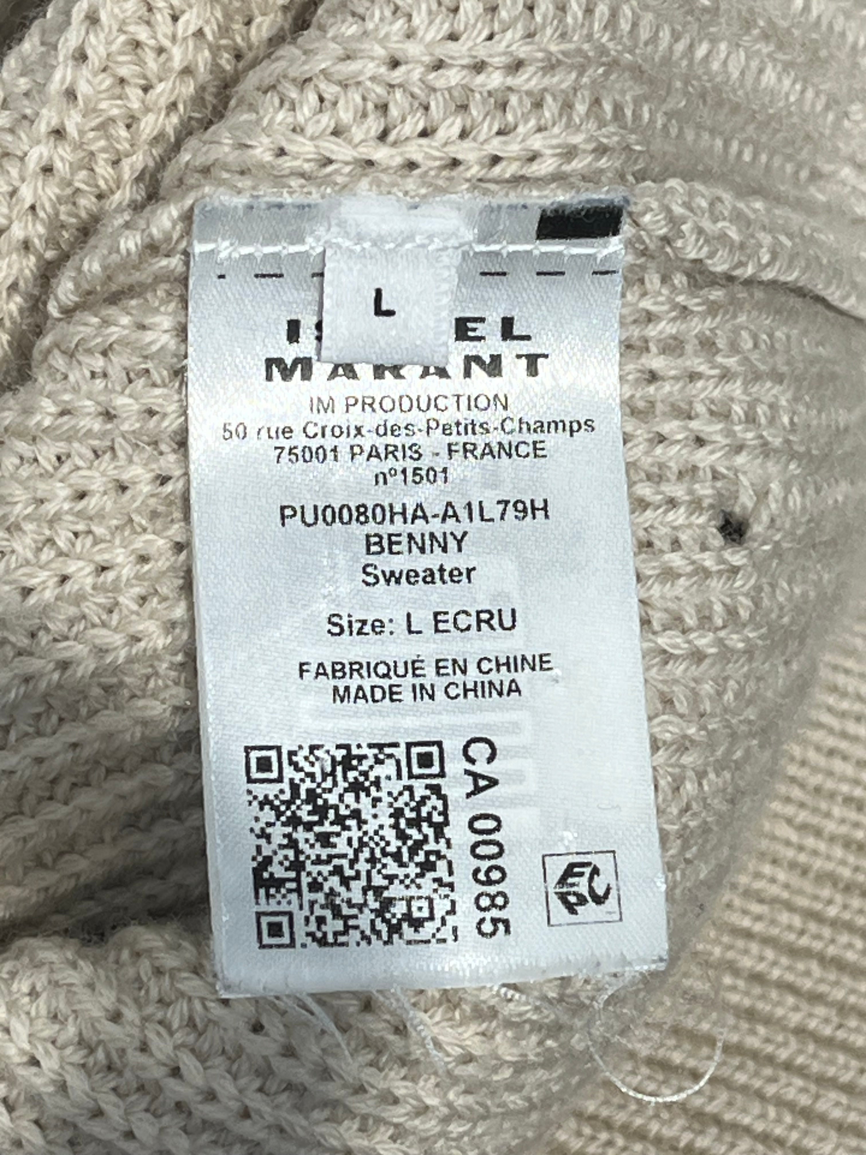 ISABEL MARANT/Heavy Cardigan/L/Wool/BEG/HEAVY KNIT BENNY SWEATER view 4