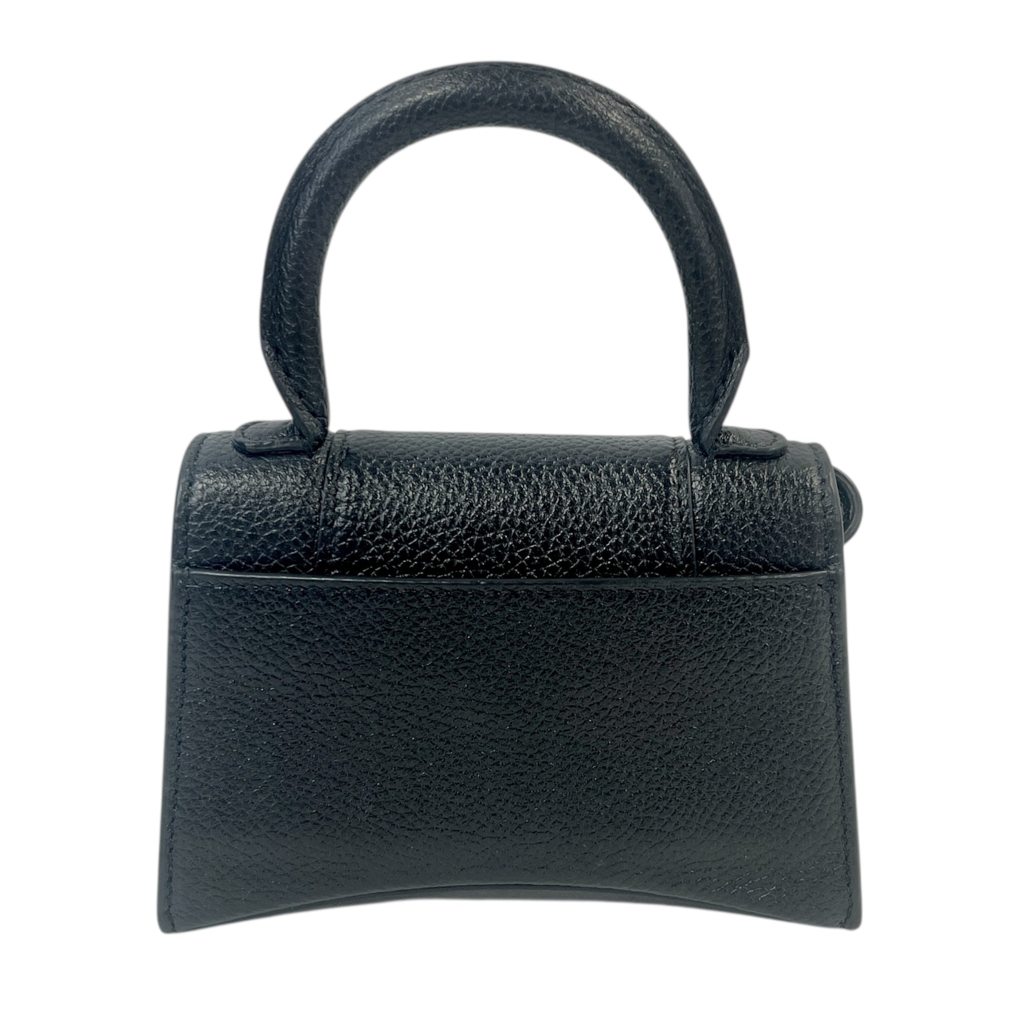 BALENCIAGA/Cross Body Bag/Stripe/Leather/BLK/Balenciaga Hourglass Mini view 2