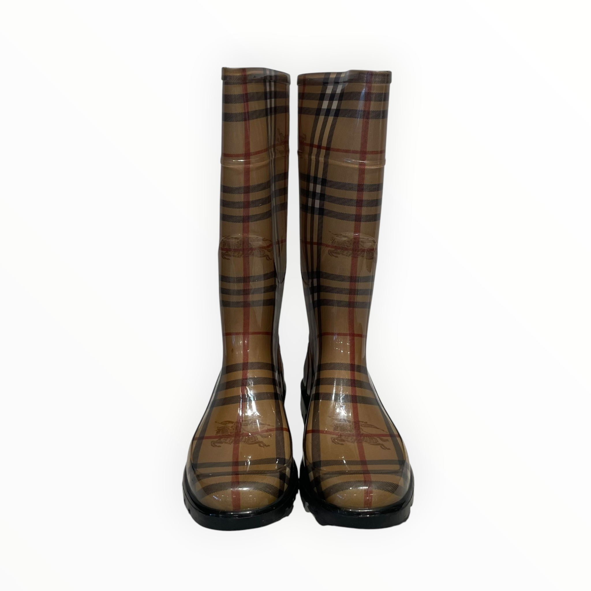 BURBERRY/Rain Boots/US 6/Monogram/BRW/HAYMARKET RUBBER RAIN BOOTS view 3