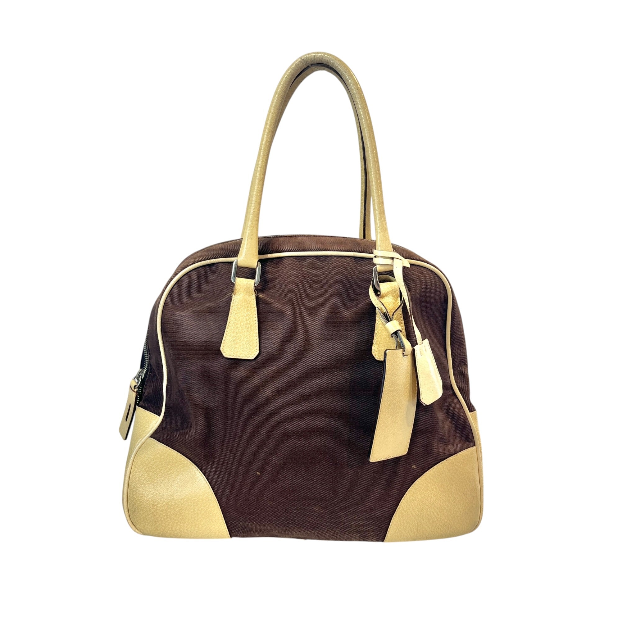PRADA/Boston Bag/Cotton/BRW/CANAPA BOWLER BAG view 1