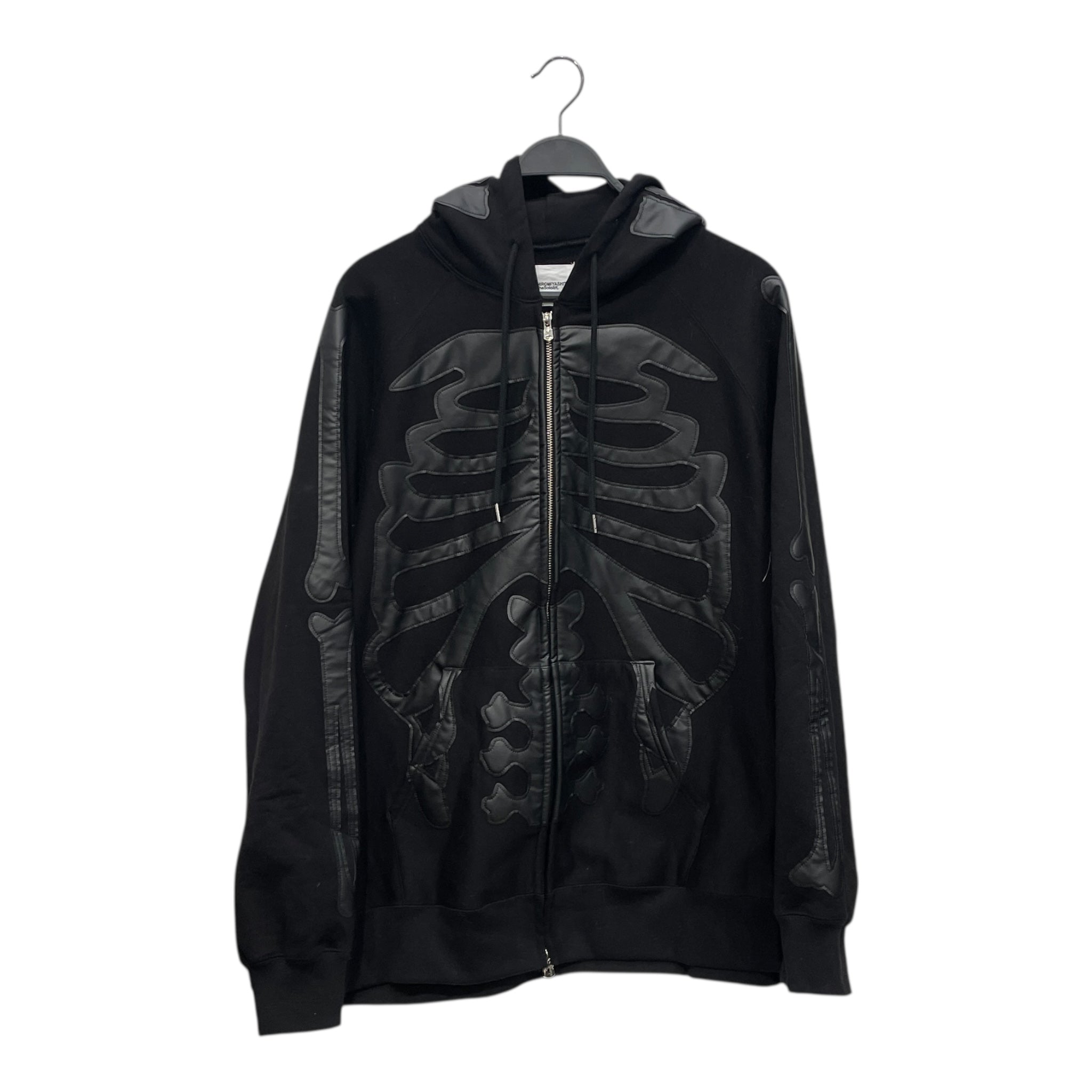TAKAHIROMIYASHITA TheSoloist./Hoodie/46/Cotton/BLK/BONE APPLIQUE ZIP UP HOODIE view 1